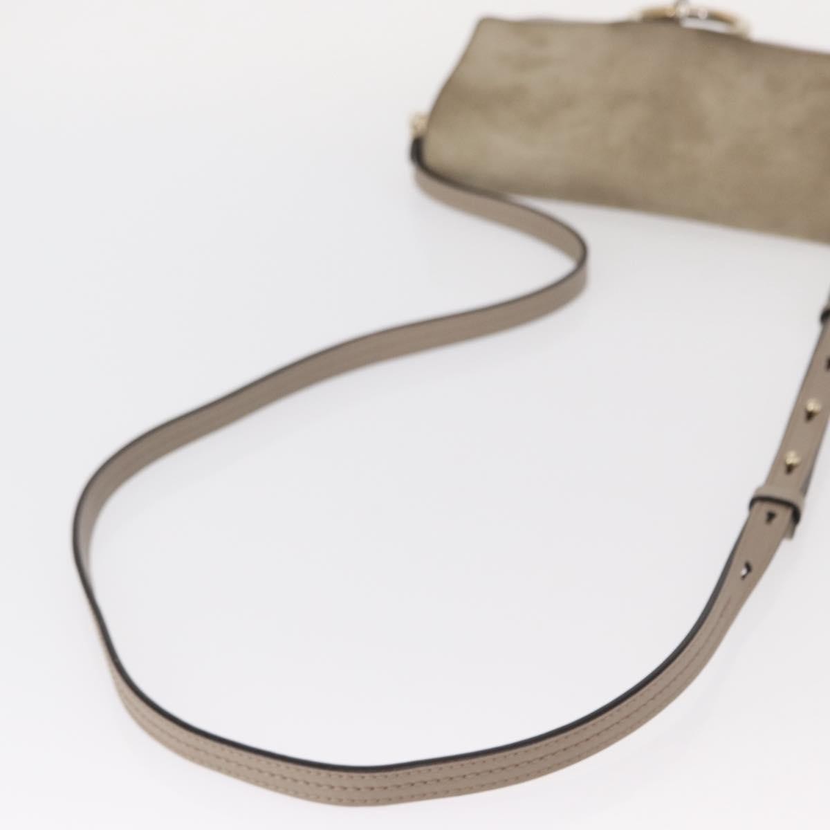 Chloe Faye Leather Beige Suede Shoulder Bag Bag (Pre-Owned)