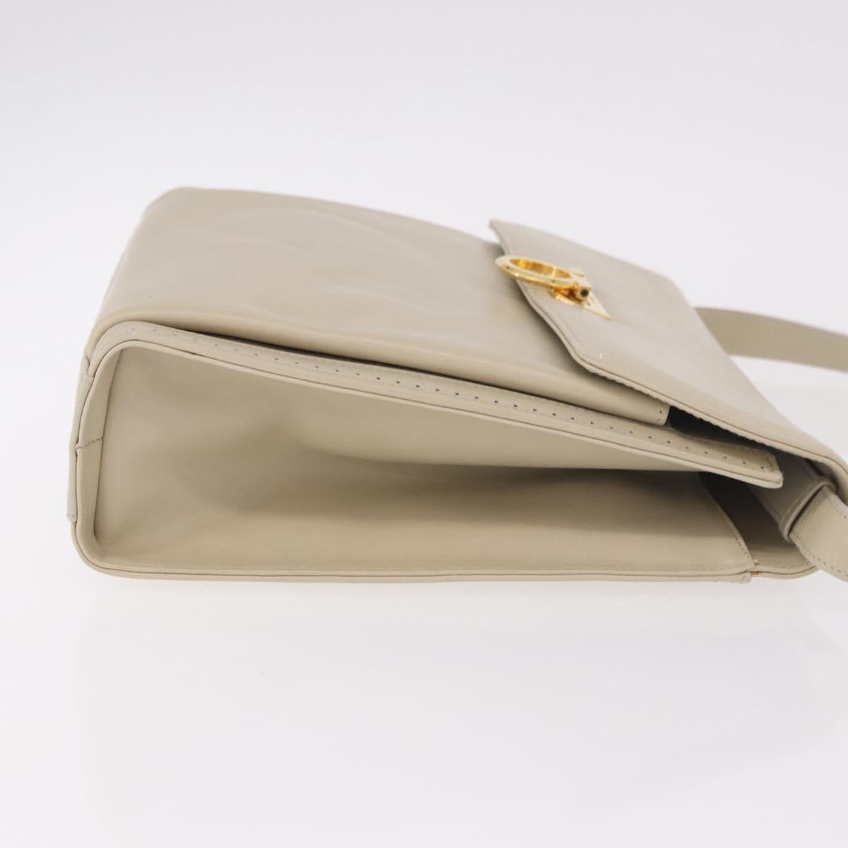 Salvatore Ferragamo Gancini Leather Beige Leather Shoulder Bag Bag (Pre-Owned)