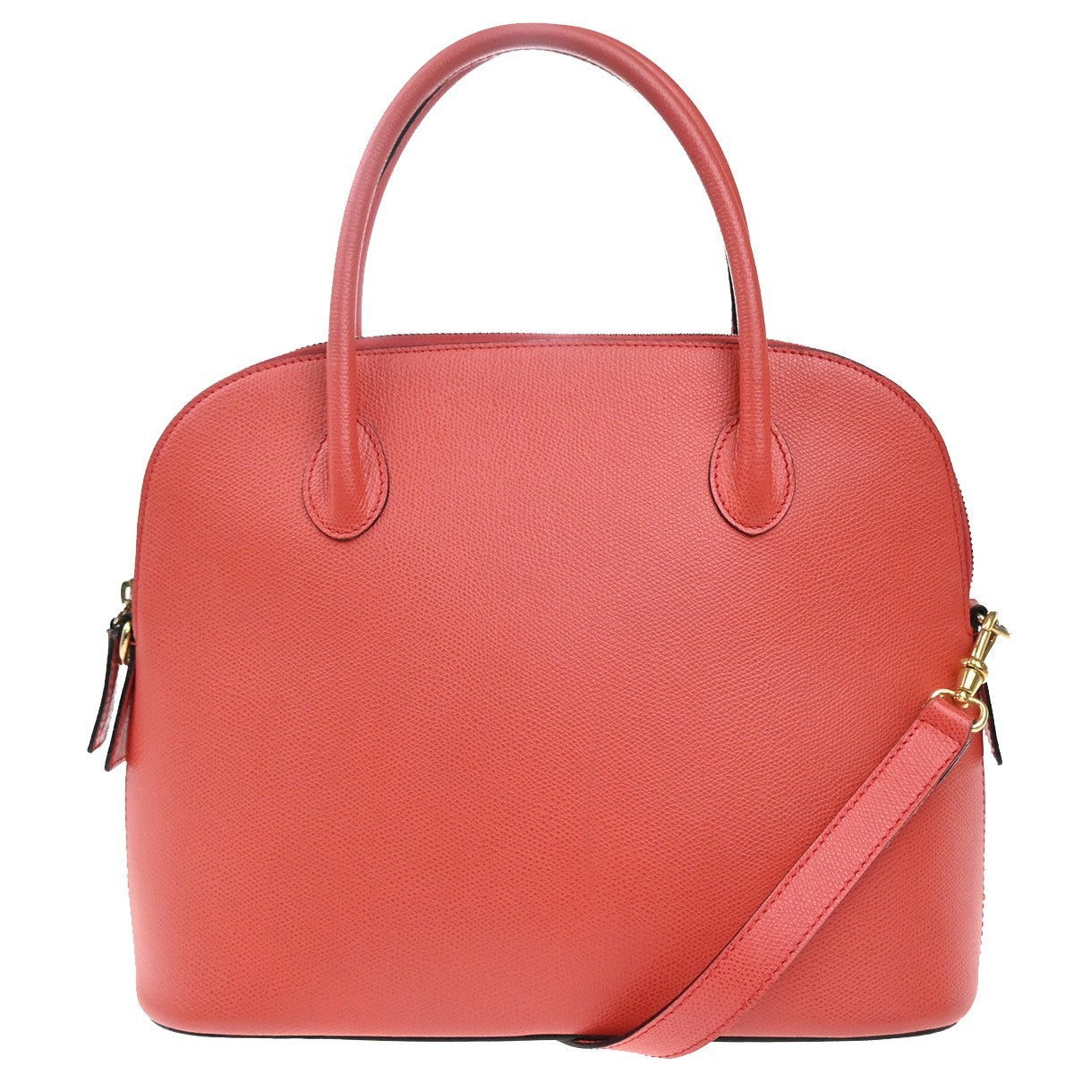 Celine Vintage Convertible Bowler Leather Red Leather Handbag (Pre-Owned)