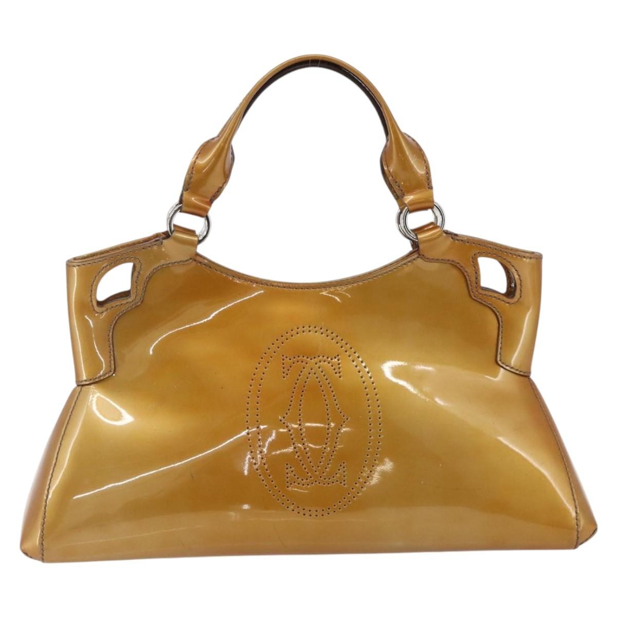 Cartier Marcello Patent Leather Yellow Patent_Leather Handbag (Pre-Owned)