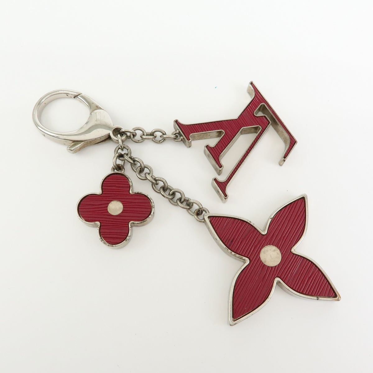 Louis Vuitton Fleur D'epi Bag Charm Resin And Brass Burgundy Metal Charms And Keychains Accessory (Pre-Owned)
