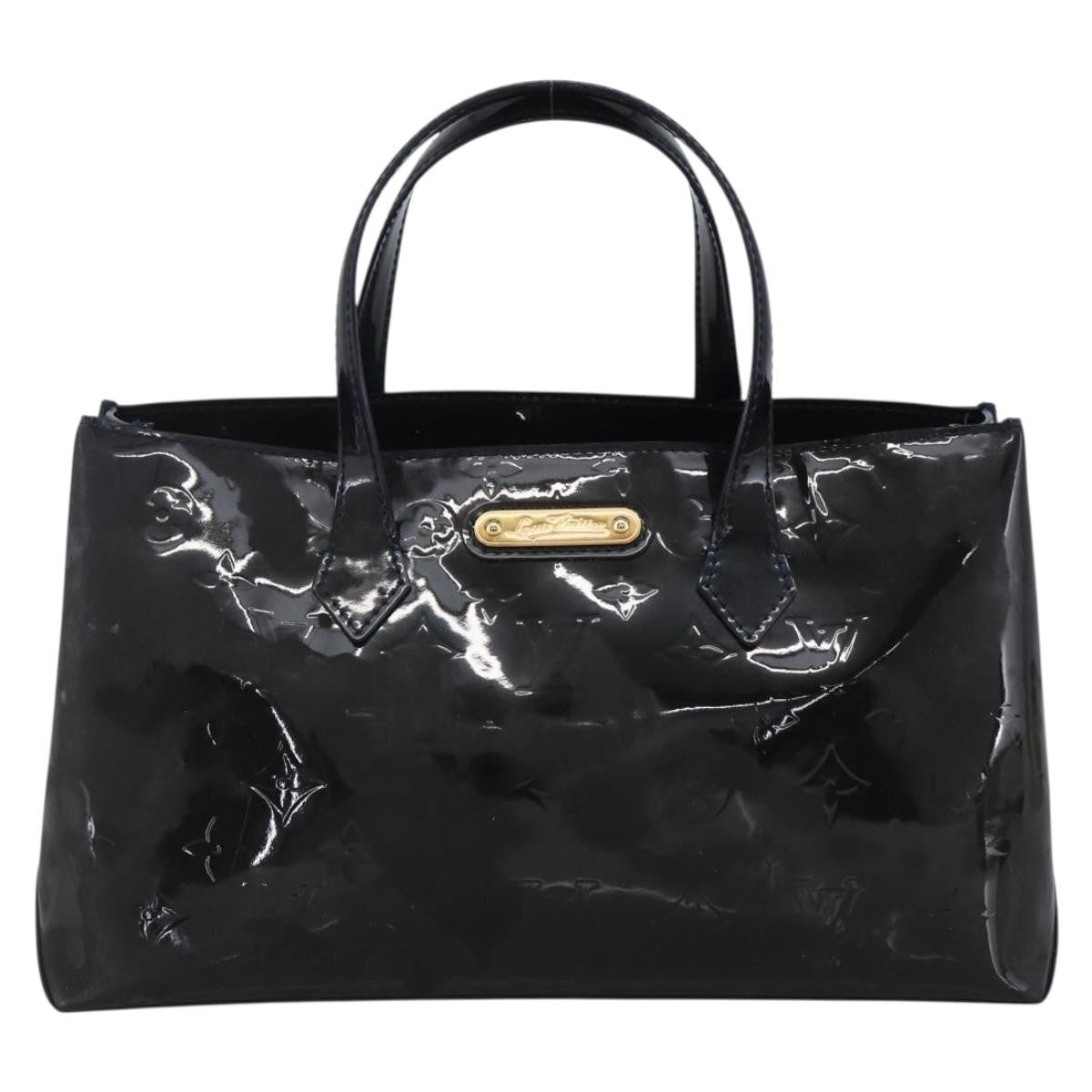 Louis Vuitton Wilshire Monogram Vernis Blue Patent_Leather Handbag (Pre-Owned)