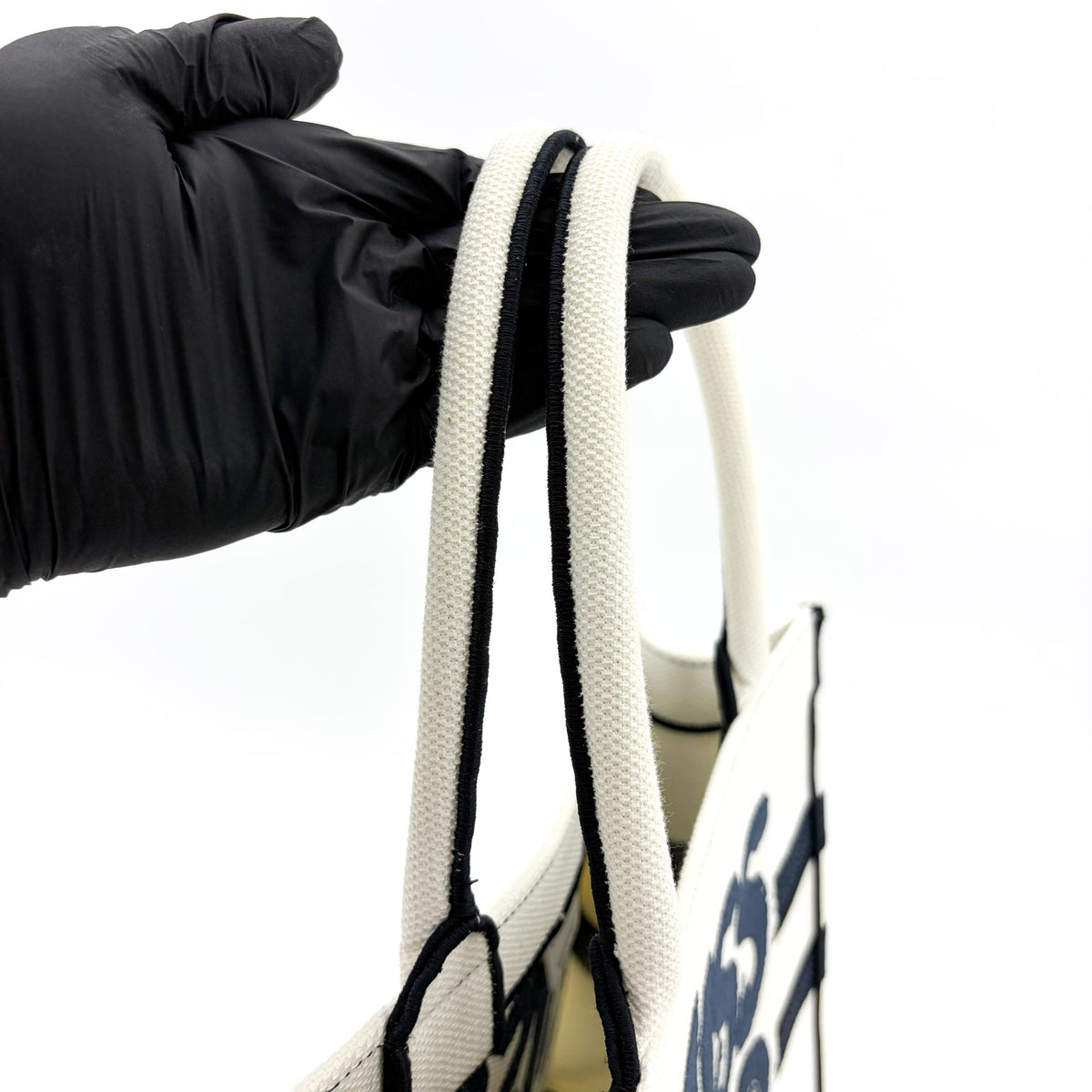 Christian Dior Miss Dior Book Embroidered Canvas White Canvas Tote Bag Bag (Pre-Owned)