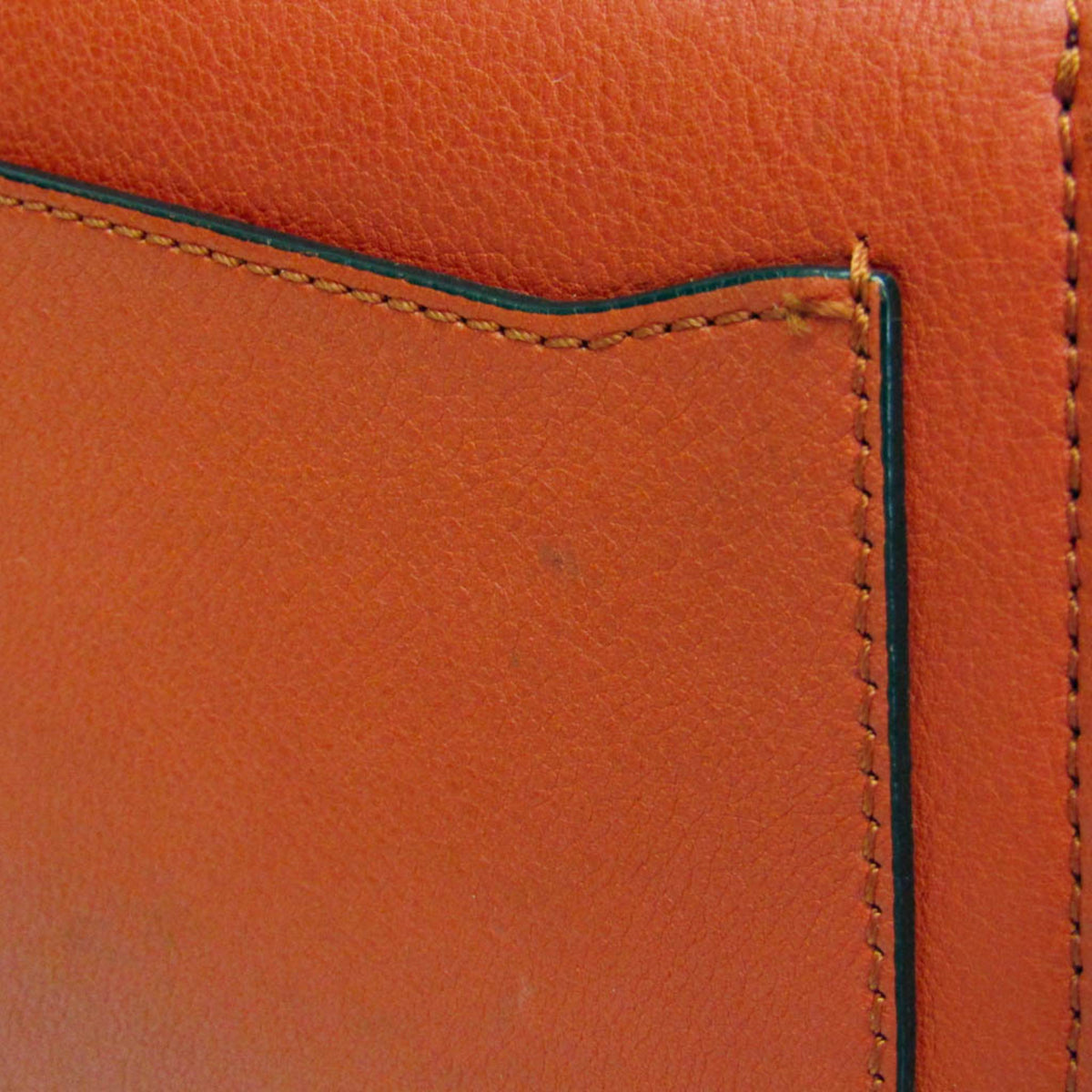 Chloe Nile Leather Orange Leather Shoulder Bag Bag (Pre-Owned)