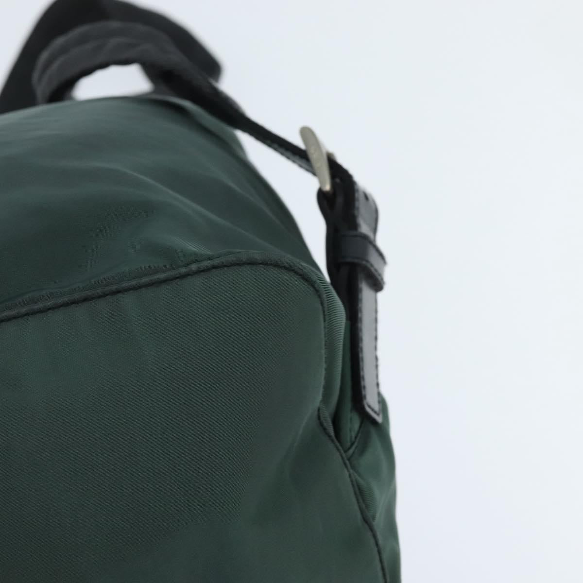 Prada Vela Double Front Pocket Tessuto With Saffiano Leather Khaki Nylon Backpack Bag (Pre-Owned)