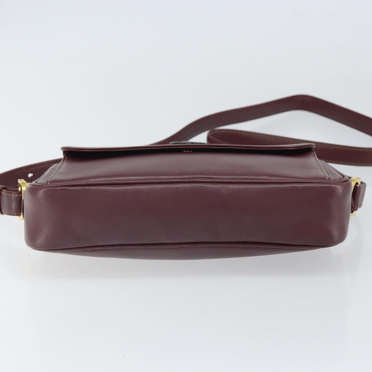 Cartier Must De Cartier Leather Burgundy Leather Shoulder Bag Bag (Pre-Owned)
