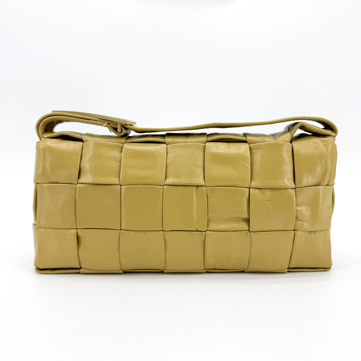 Bottega Veneta Cassette Maxi Intrecciato Leather Yellow Leather Crossbody Bag Bag (Pre-Owned)