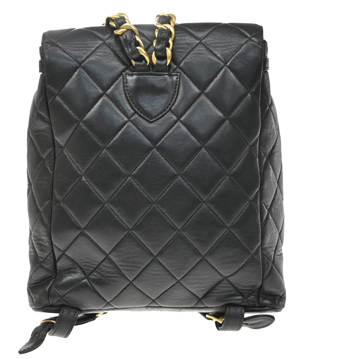 Chanel Duma Drawstring Quilted Leather Black Leather Backpack Bag (Pre-Owned)