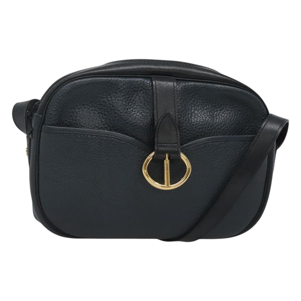 Christian Dior Vintage Leather Navy Leather Shoulder Bag Bag (Pre-Owned)
