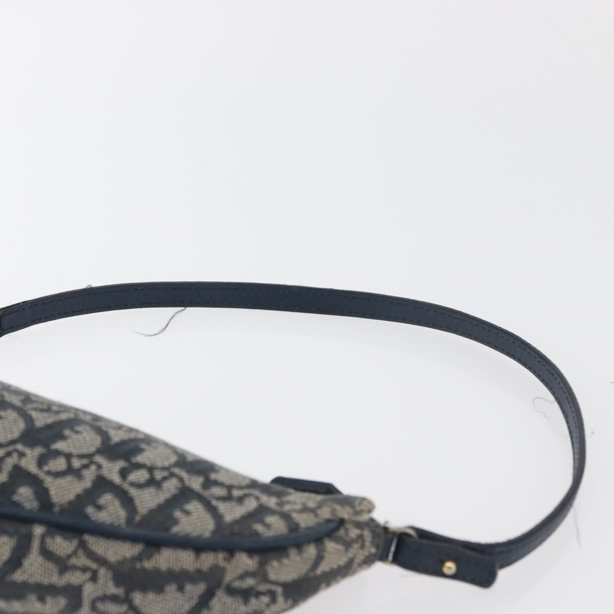 Christian Dior Vintage Saddle Bag Canvas Navy Canvas Clutche & Pouche Bag (Pre-Owned)