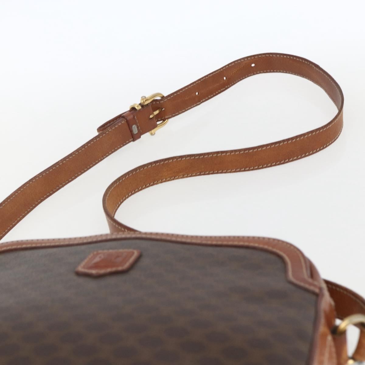 Celine Vintage Macadam Canvas And Leather Brown Canvas Shoulder Bag Bag (Pre-Owned)