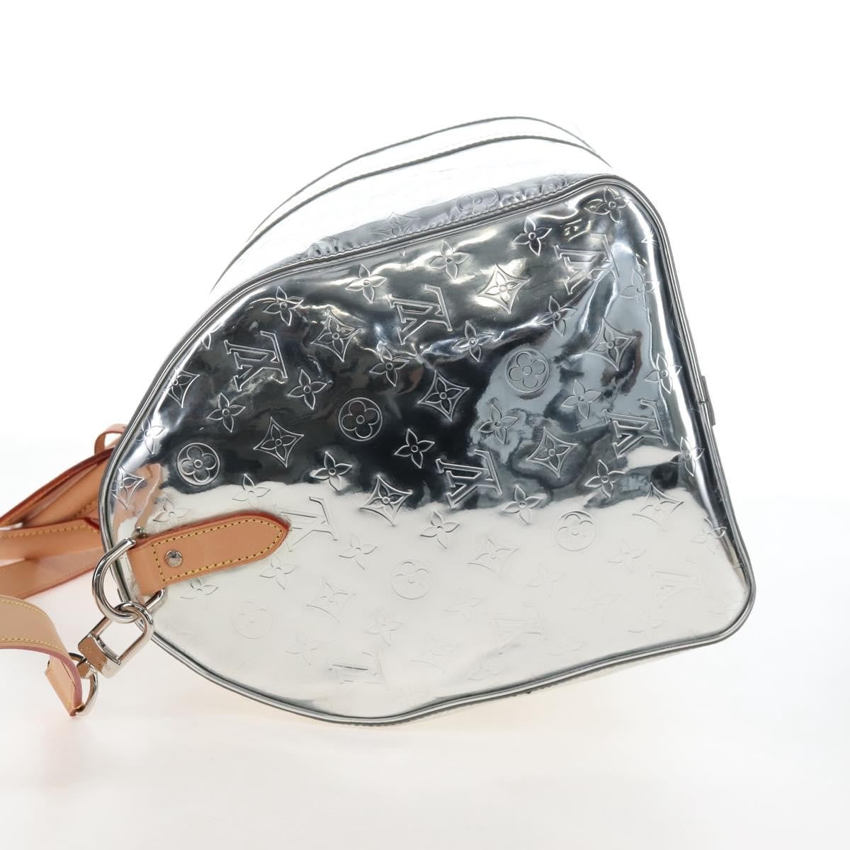 Louis Vuitton Keepall Bandouliere Monogram Mirror Coated Canvas Silver Leather Travel Bag Bag (Pre-Owned)