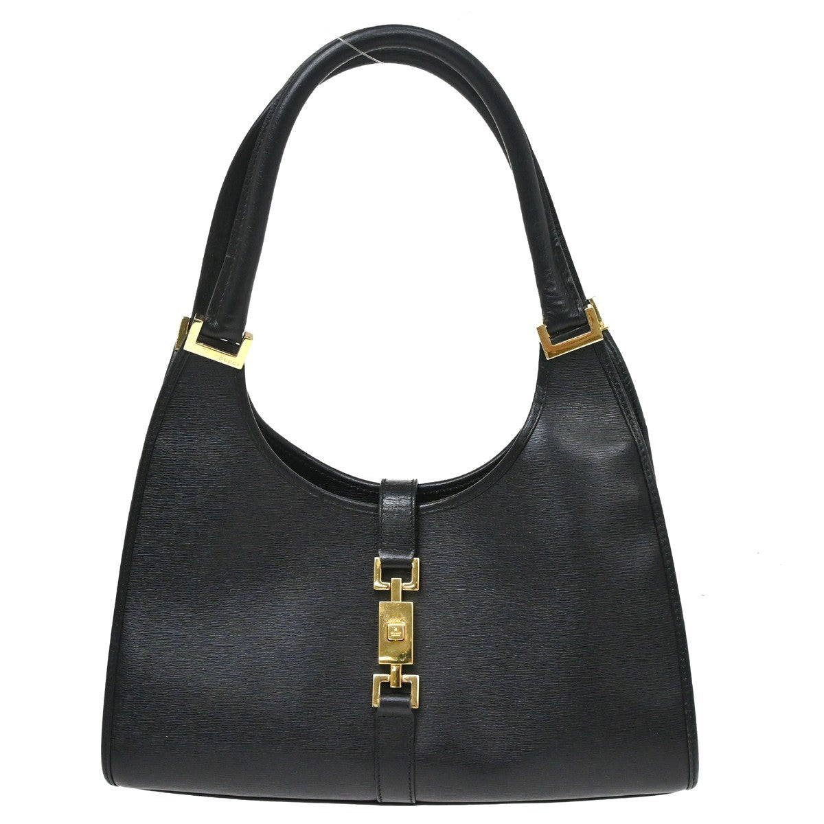 Gucci Vintage Jackie Leather Black Leather Handbag (Pre-Owned)