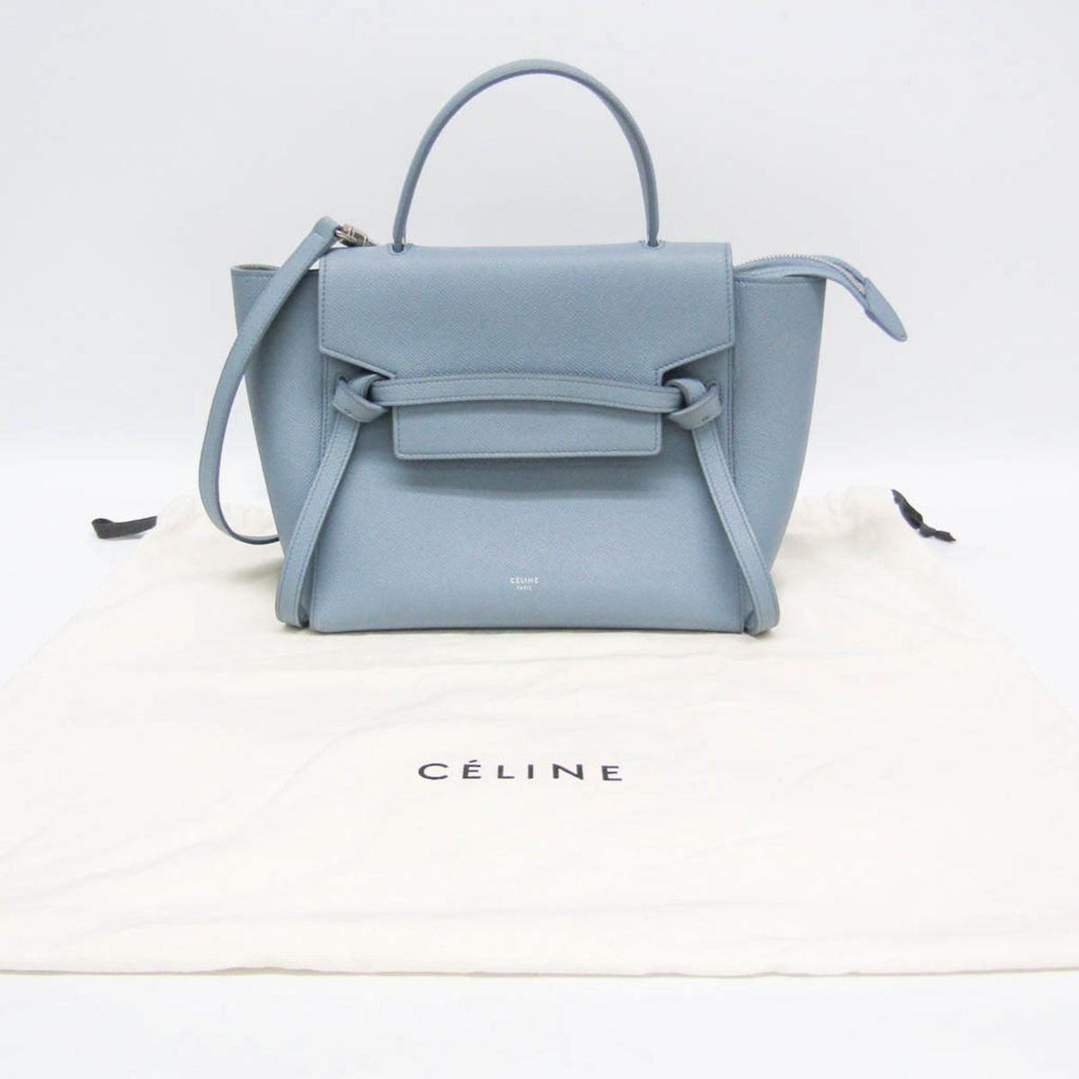 Celine Belt Smooth Calfskin Blue Leather Handbag (Pre-Owned)