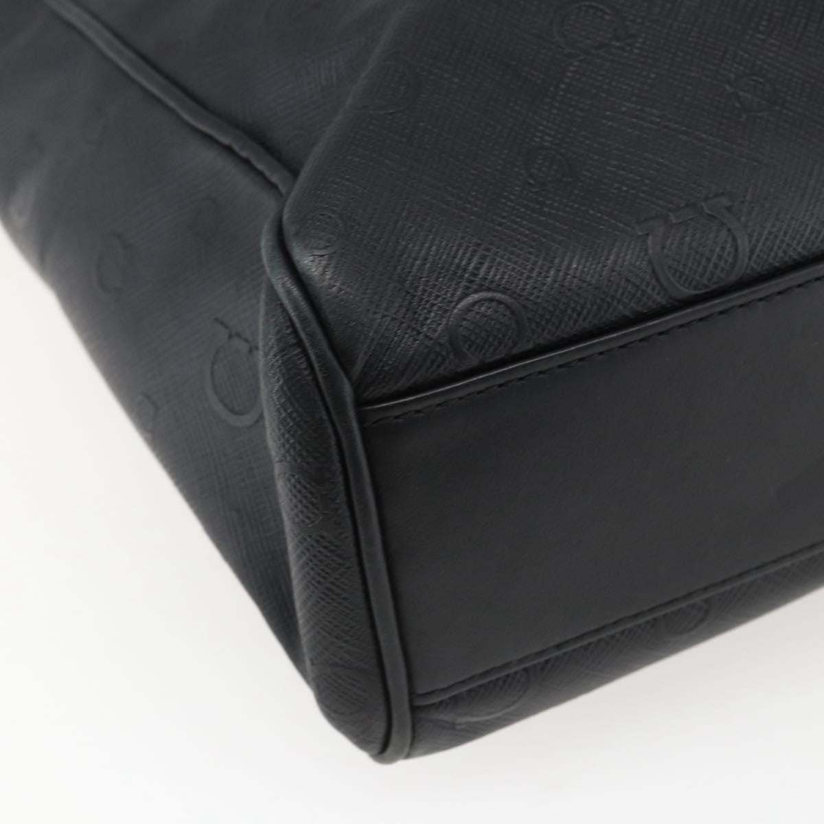 Salvatore Ferragamo Vintage Leather Black Leather Tote Bag Bag (Pre-Owned)