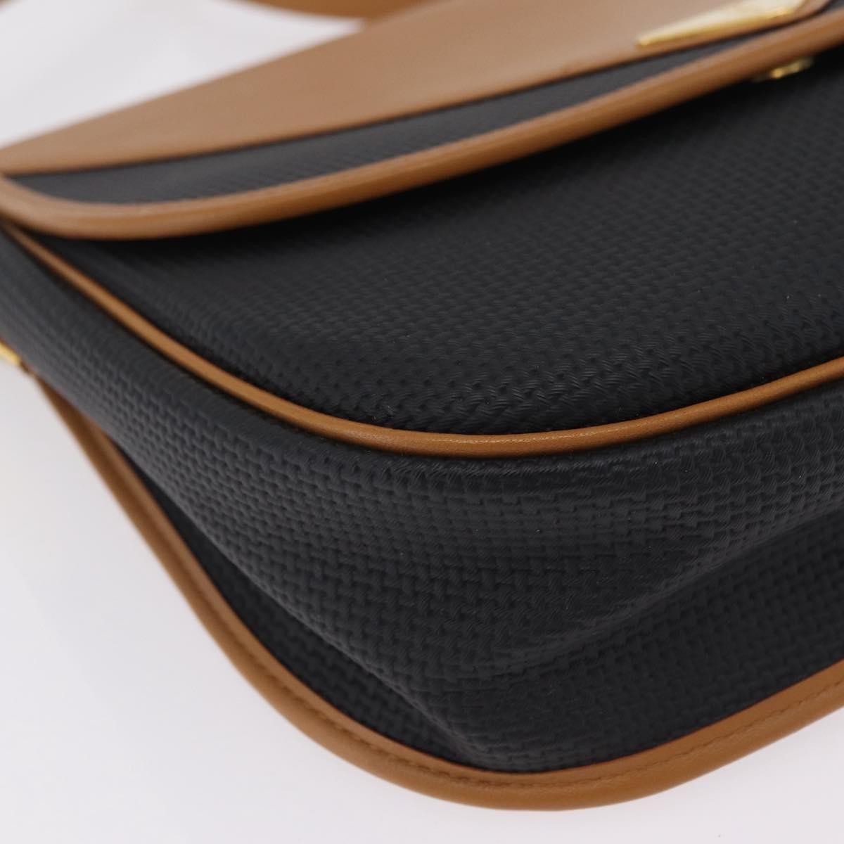 Saint Laurent Vintage Shoulder Bag Leather Black Leather Shoulder Bag Bag (Pre-Owned)