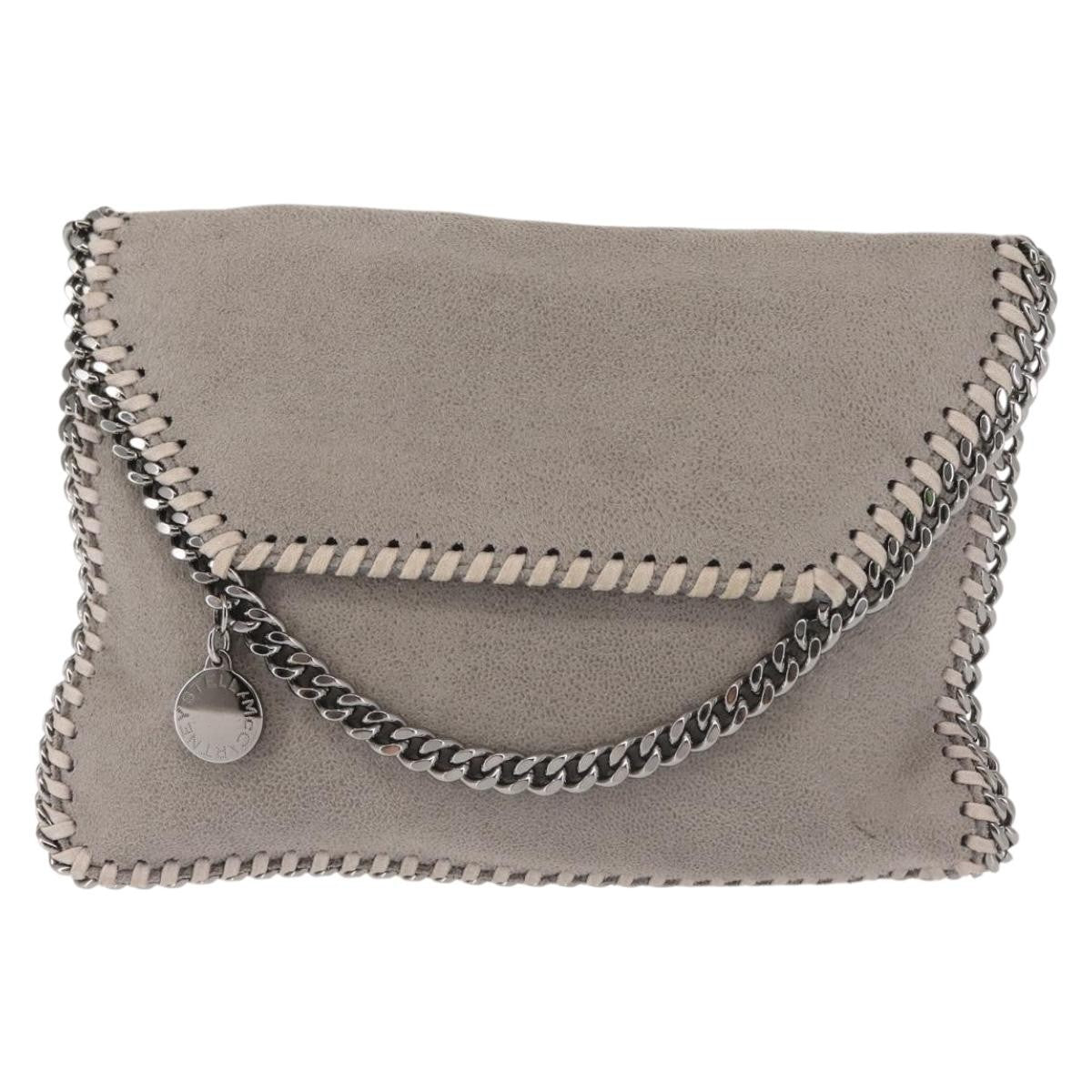 Stella Mccartney Falabella Fold Over Flap Shaggy Deer Gray Suede Bag (Pre-Owned)