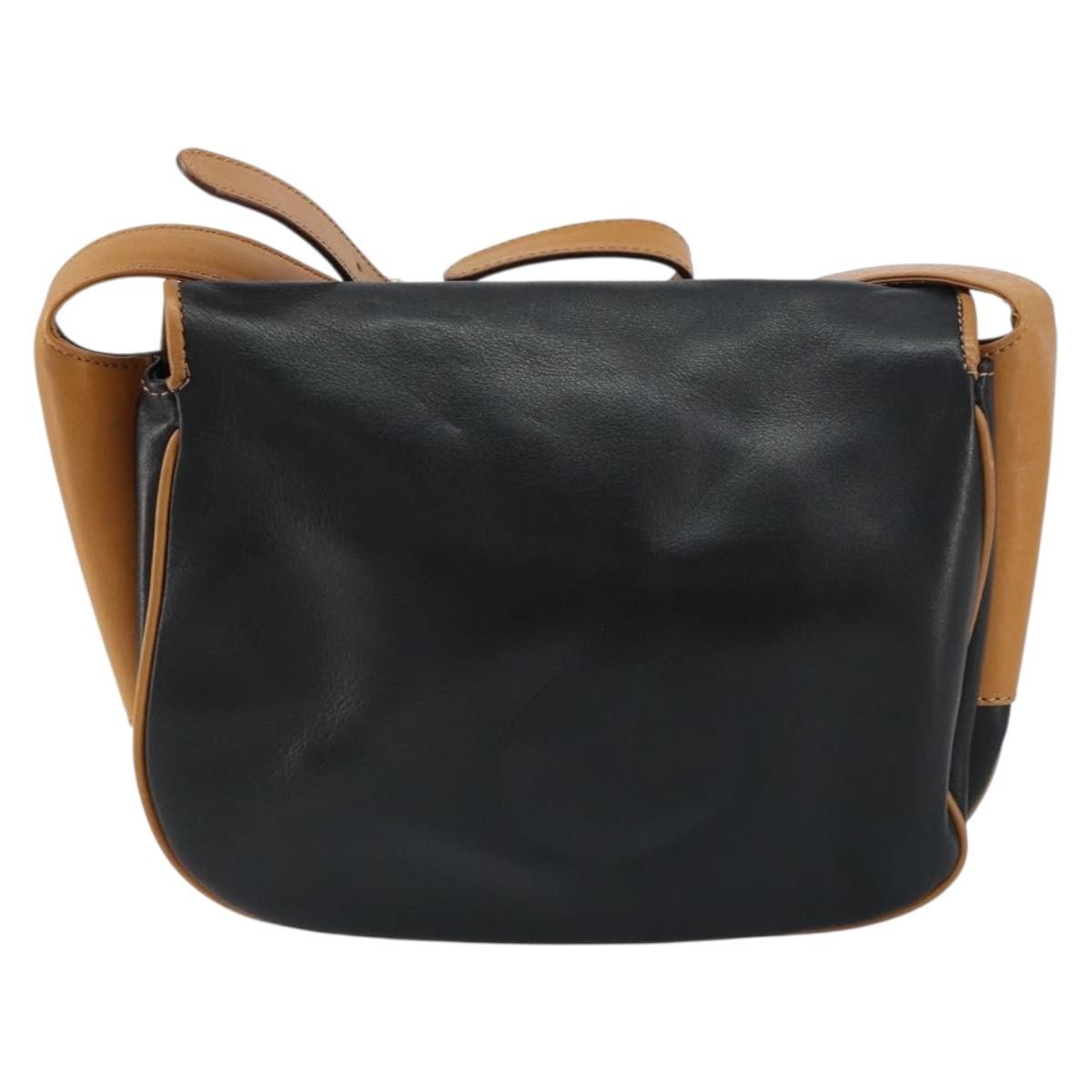 Celine Vintage Leather Black Leather Shoulder Bag Bag (Pre-Owned)