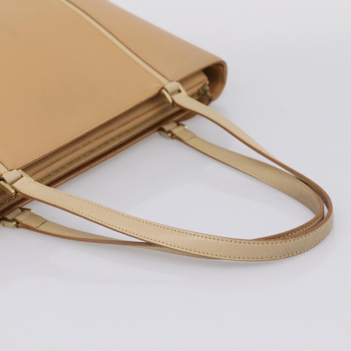 Burberry Handbag Leather Beige Leather Handbag (Pre-Owned)