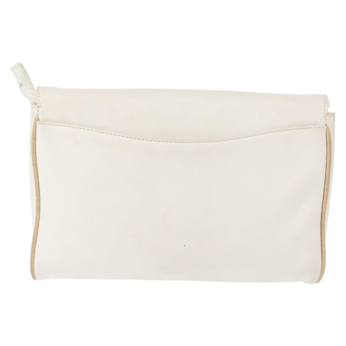 Celine Shoulder Leather White Leather Shoulder Bag Bag (Pre-Owned)