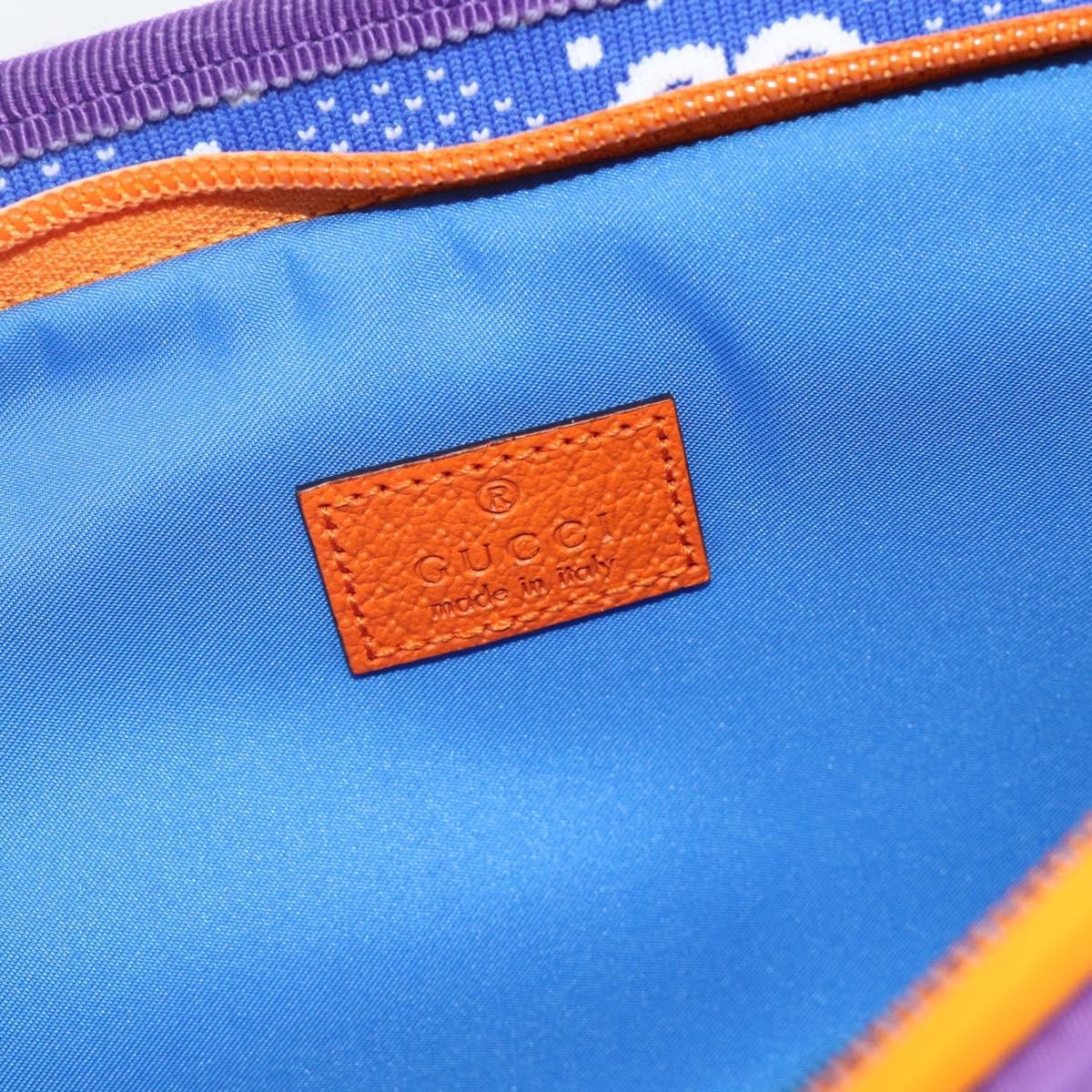 Gucci Panelled Front Pocket Belt Gg Jacquard Nylon And Rubber Purple Nylon Handbag (Pre-Owned)
