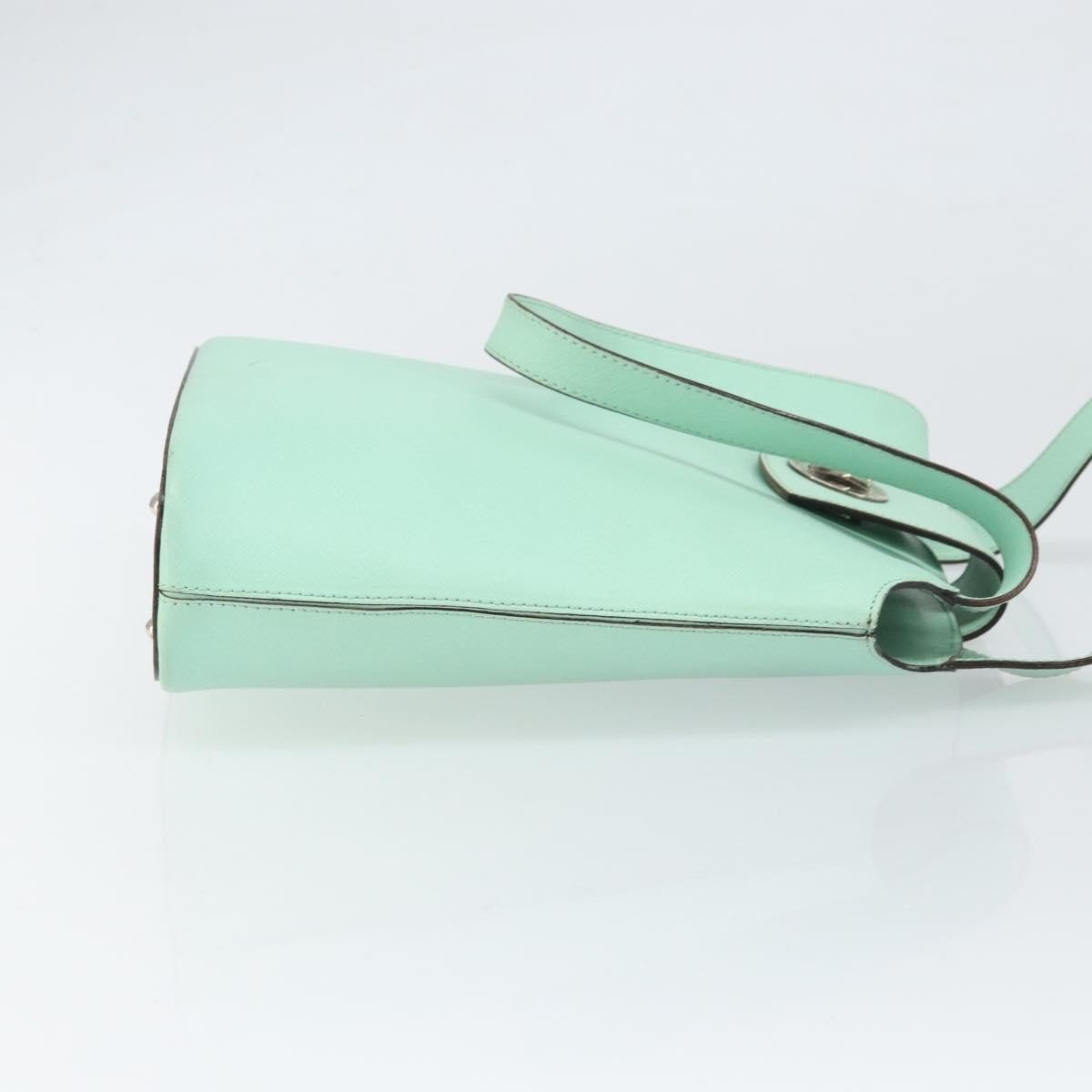 Celine Circle Logo Leather Green Leather Handbag (Pre-Owned)