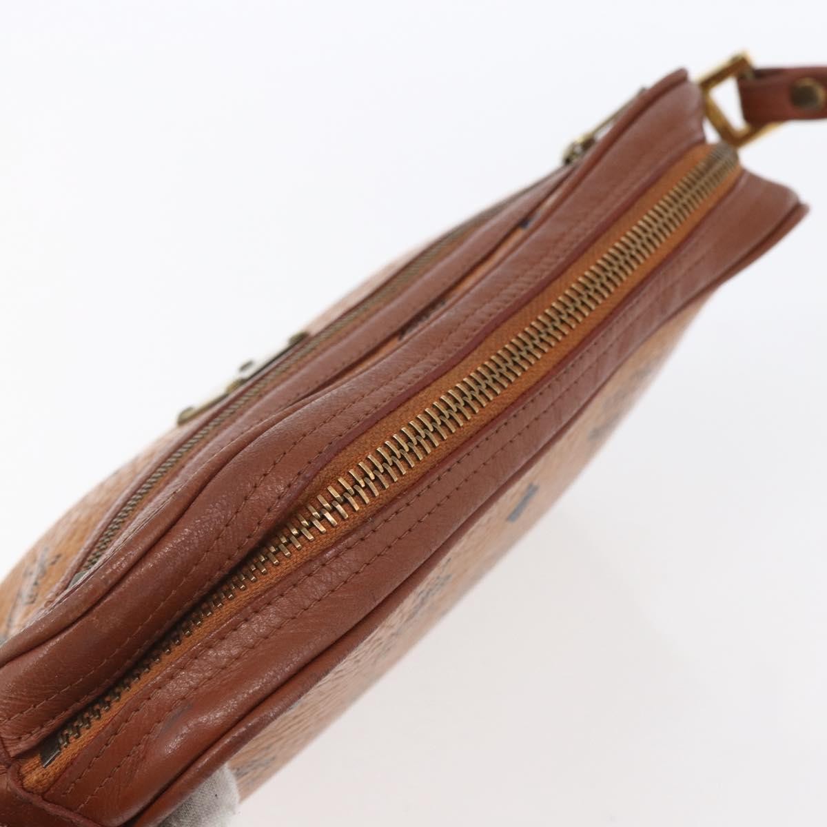 MCM Visetos Canvas And Leather Brown Canvas Shoulder Bag Bag (Pre-Owned)