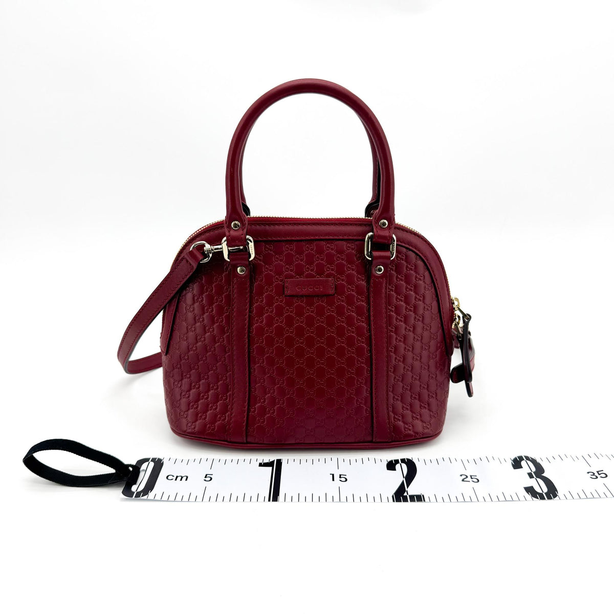 Gucci Convertible Dome Satchel Guccissima Leather Burgundy Leather Handbag (Pre-Owned)