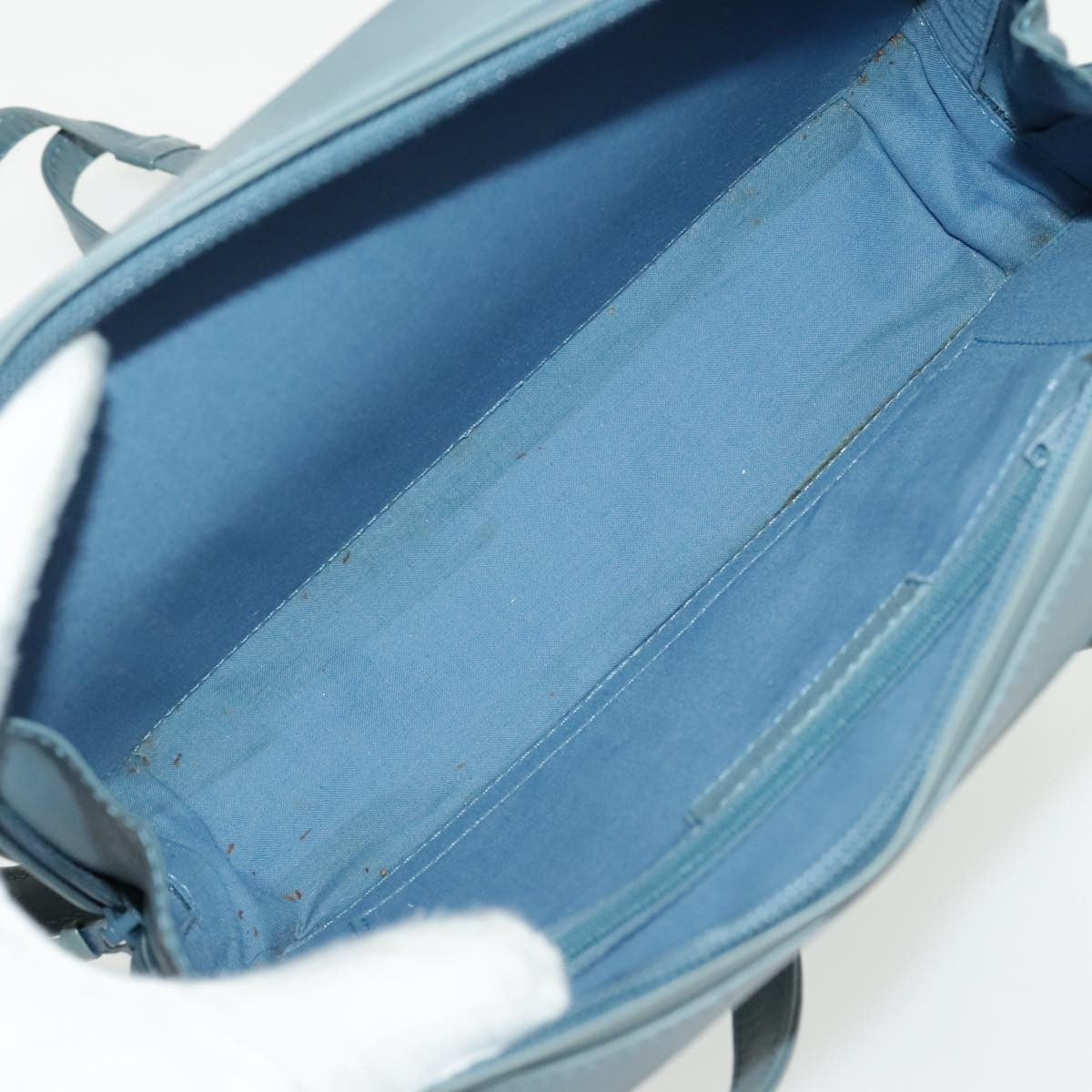 Versace Vintage Leather Blue Leather Shoulder Bag Bag (Pre-Owned)