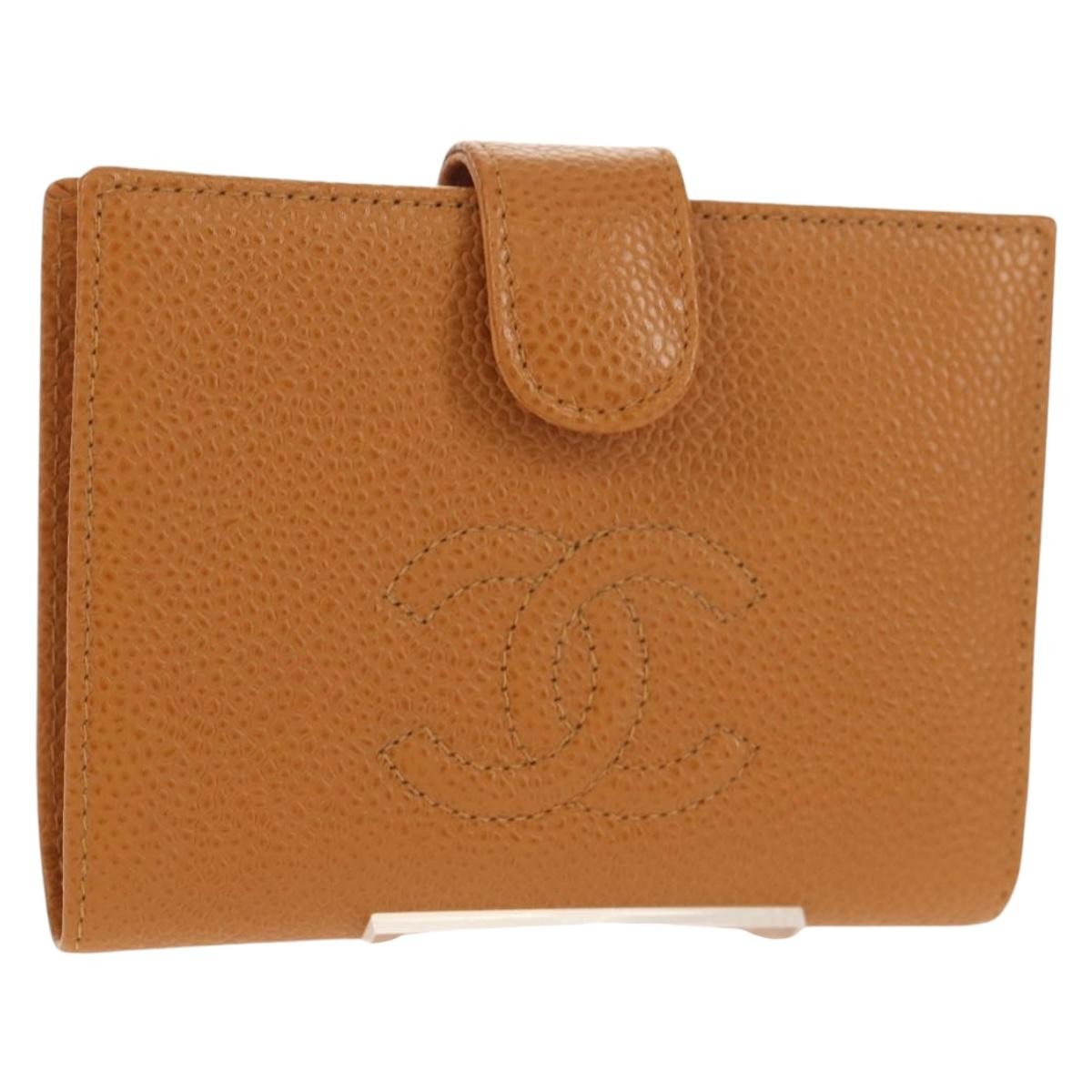 Chanel Timeless Cc French Caviar Brown Leather Wallets Accessory (Pre-Owned)