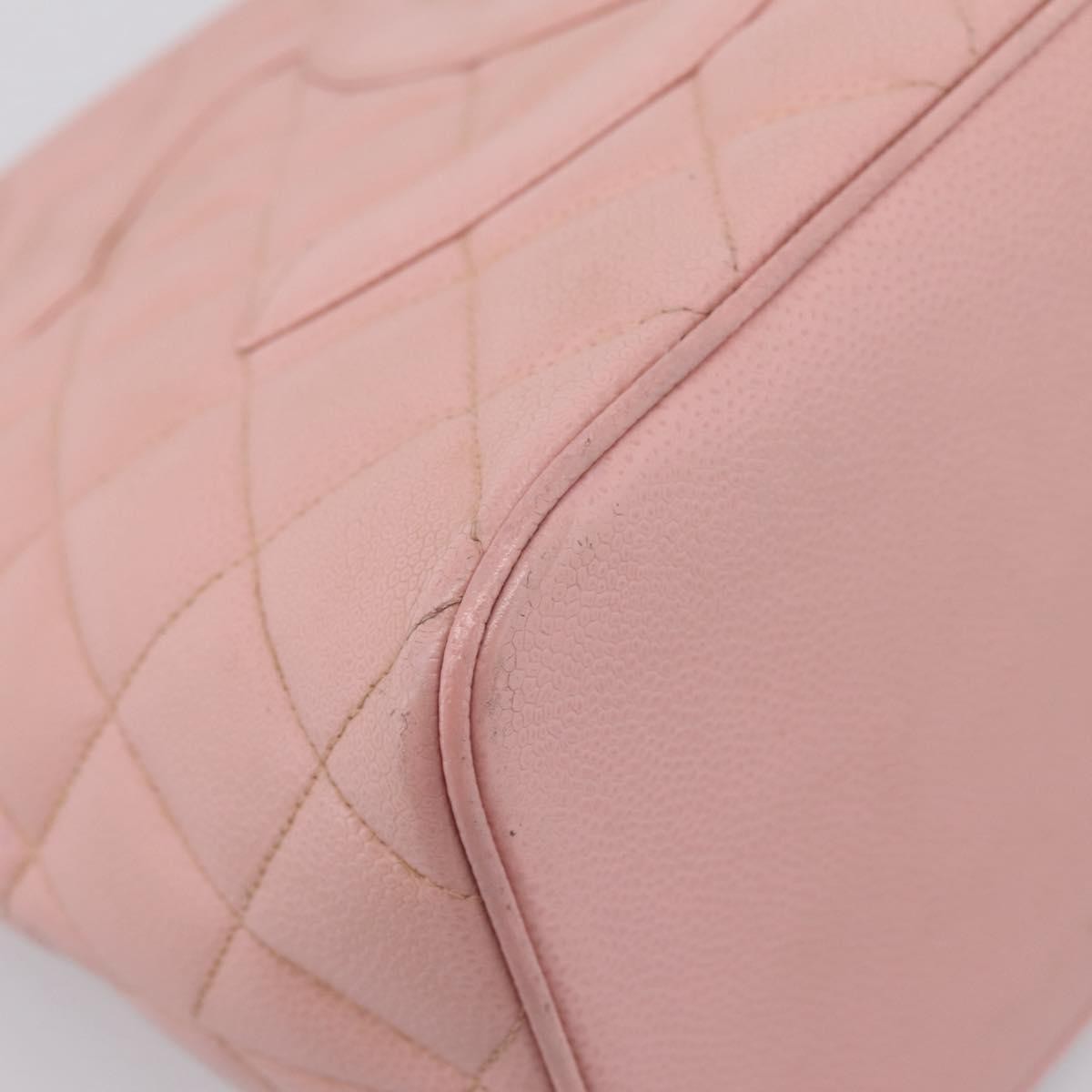 Chanel Medallion Quilted Caviar Pink Leather Tote Bag Bag (Pre-Owned)