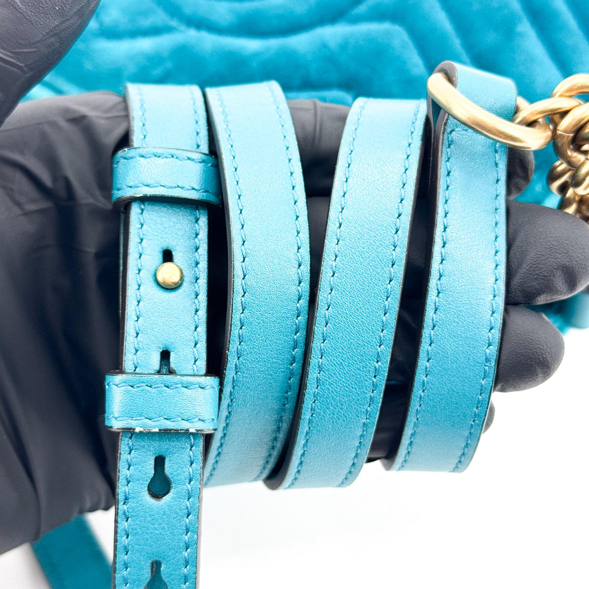 Gucci Gg Marmont Matelasse Velvet Green Velvet Shoulder Bag Bag (Pre-Owned)