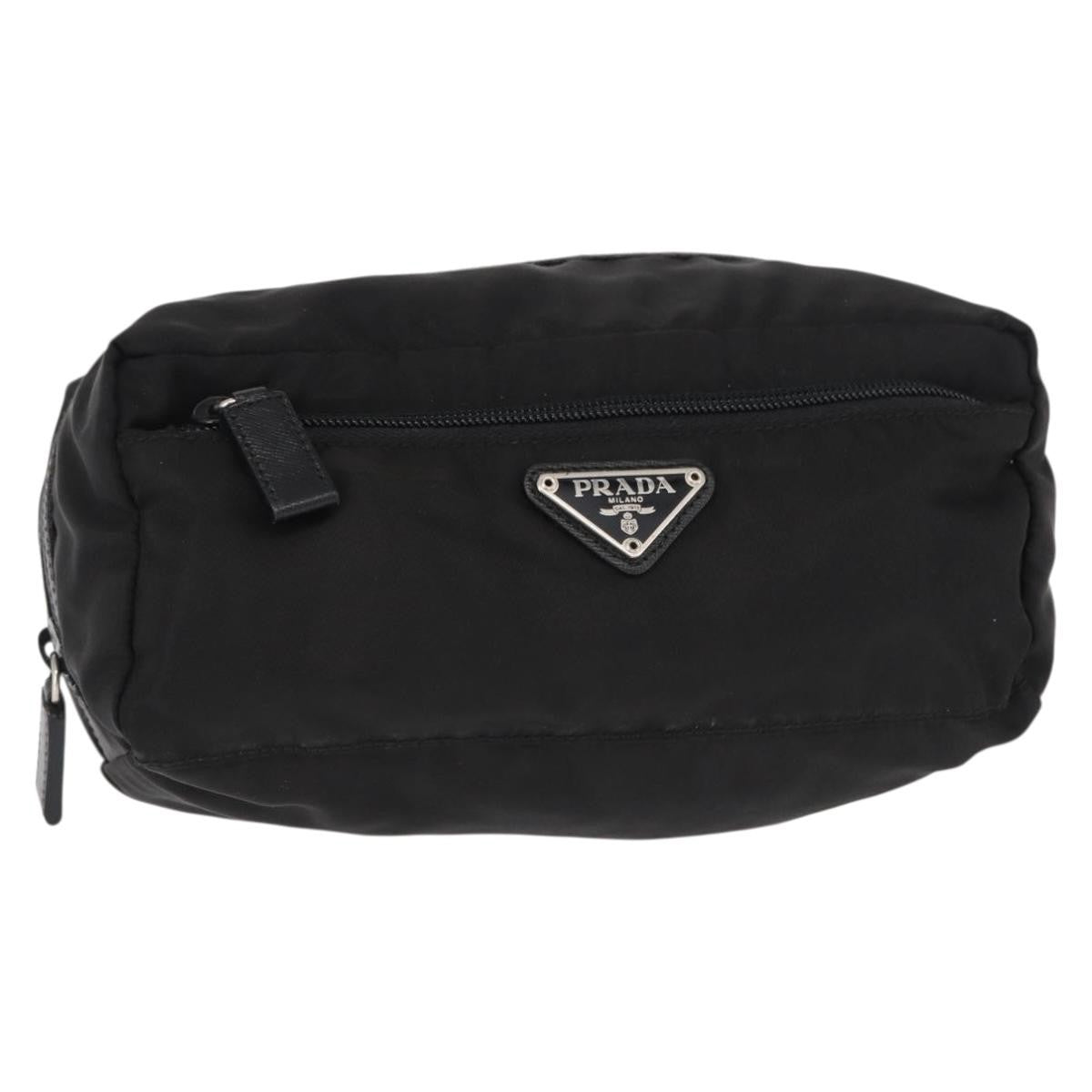 Prada Logo Pouch Nylon Black Nylon Clutche & Pouche Bag (Pre-Owned)