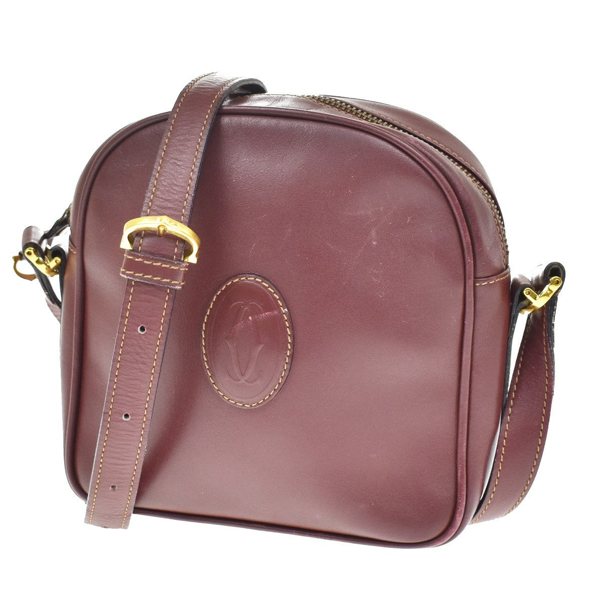 Cartier Must De Cartier Leather Red Leather Shoulder Bag Bag (Pre-Owned)