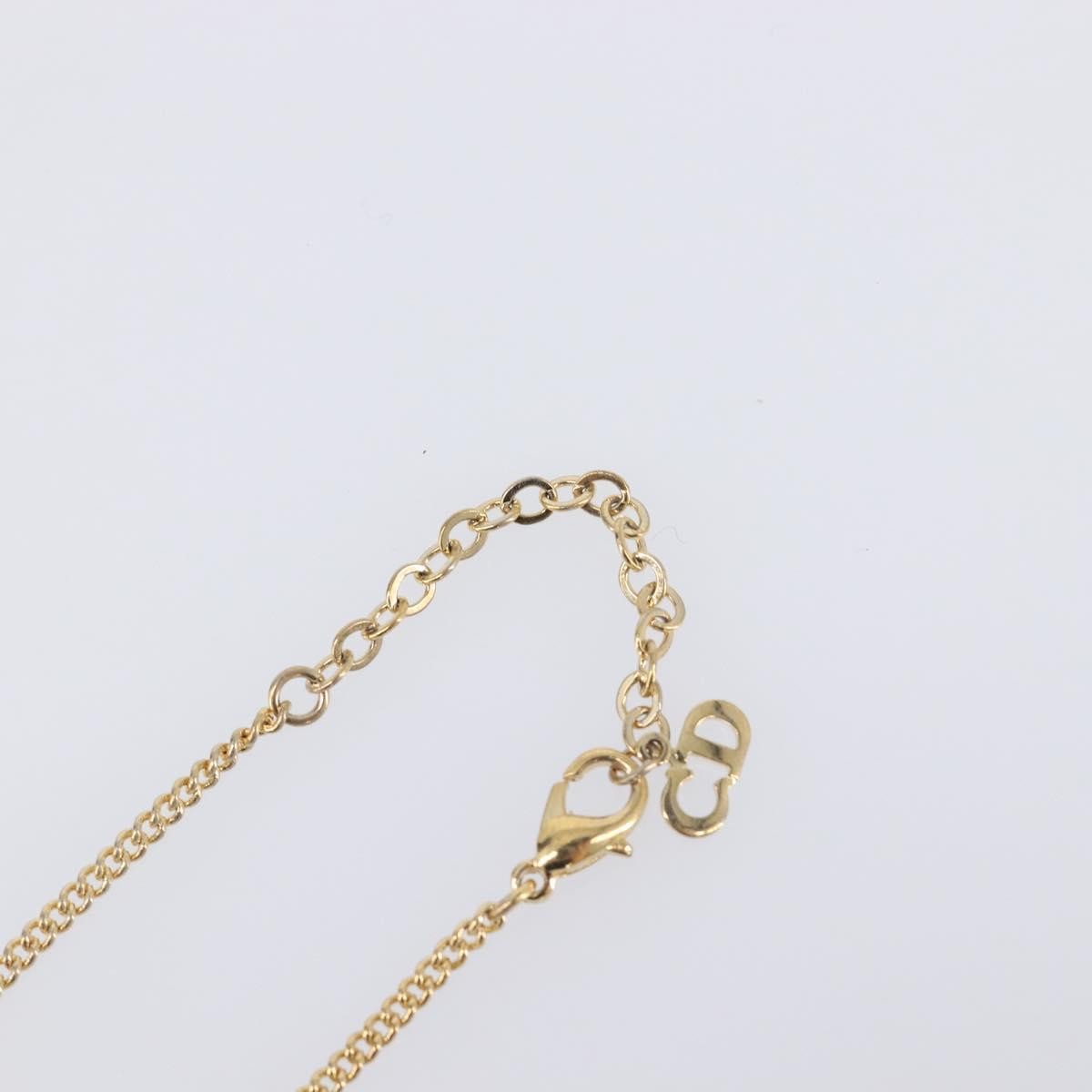 Christian Dior Clair D Lune Pendant Metal With Crystals Gold Metal Necklace Jewelry (Pre-Owned)