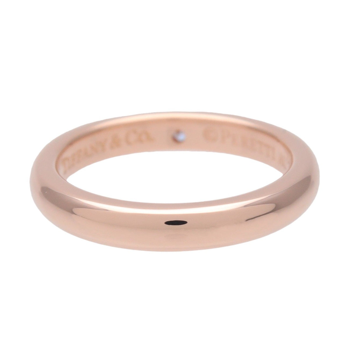 Tiffany & Co. Elsa Peretti 1 Diamond Stacking Band 18K Rose Gold With Diamond Gold Rose_Gold Ring Jewelry (Pre-Owned)