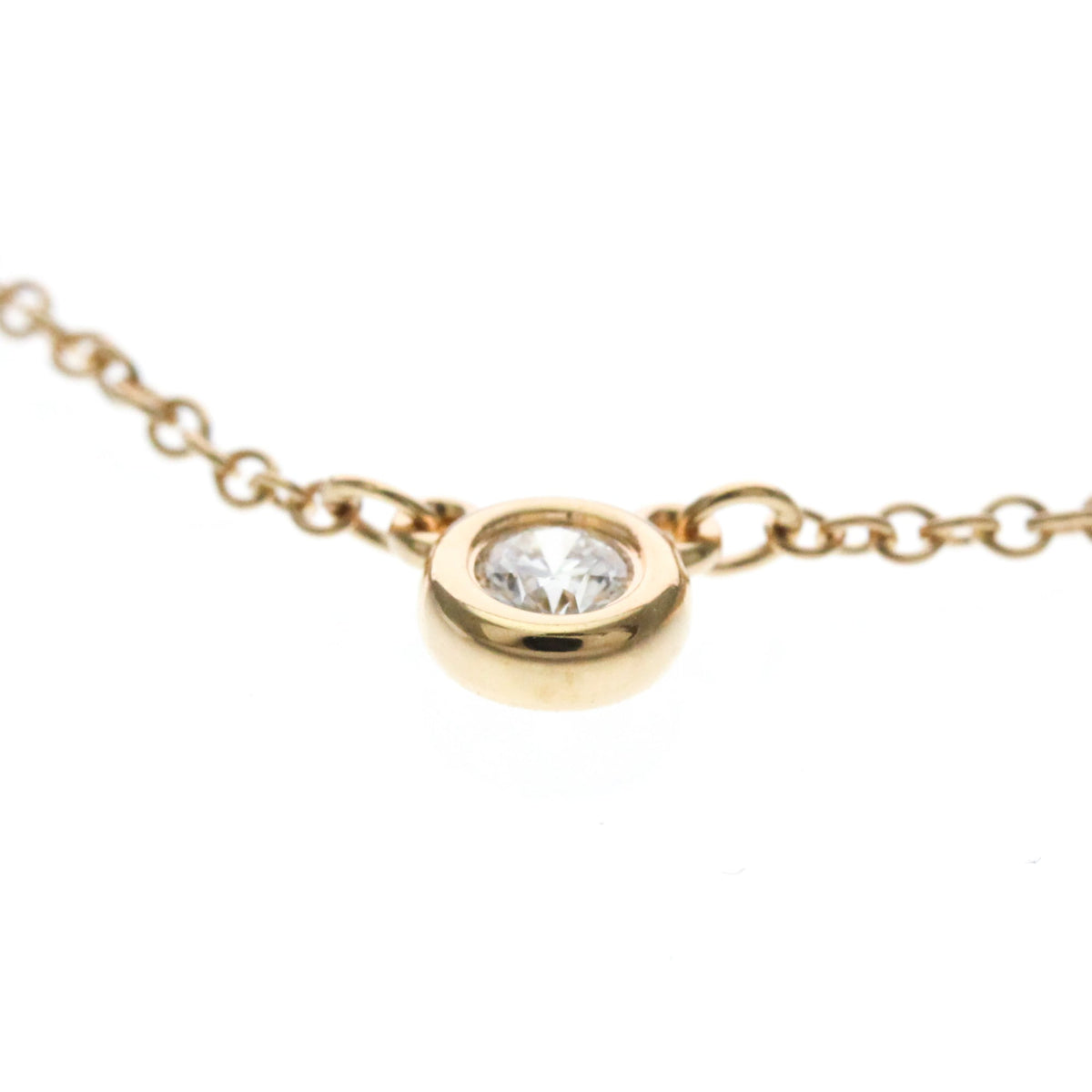 Tiffany & Co. Elsa Peretti Diamonds By The Yard Pendant 18K Rose Gold With Diamond Gold Pink_Gold Necklace Jewelry (Pre-Owned)