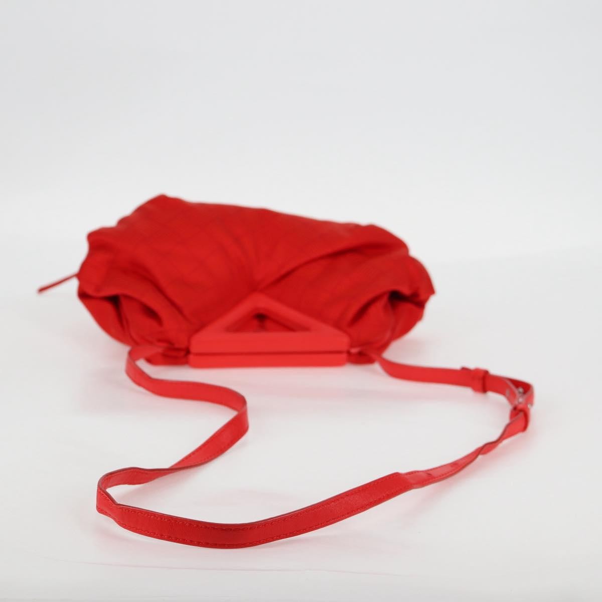 Bottega Veneta Point Chunky Knit Fabric Red Nylon Shoulder Bag Bag (Pre-Owned)