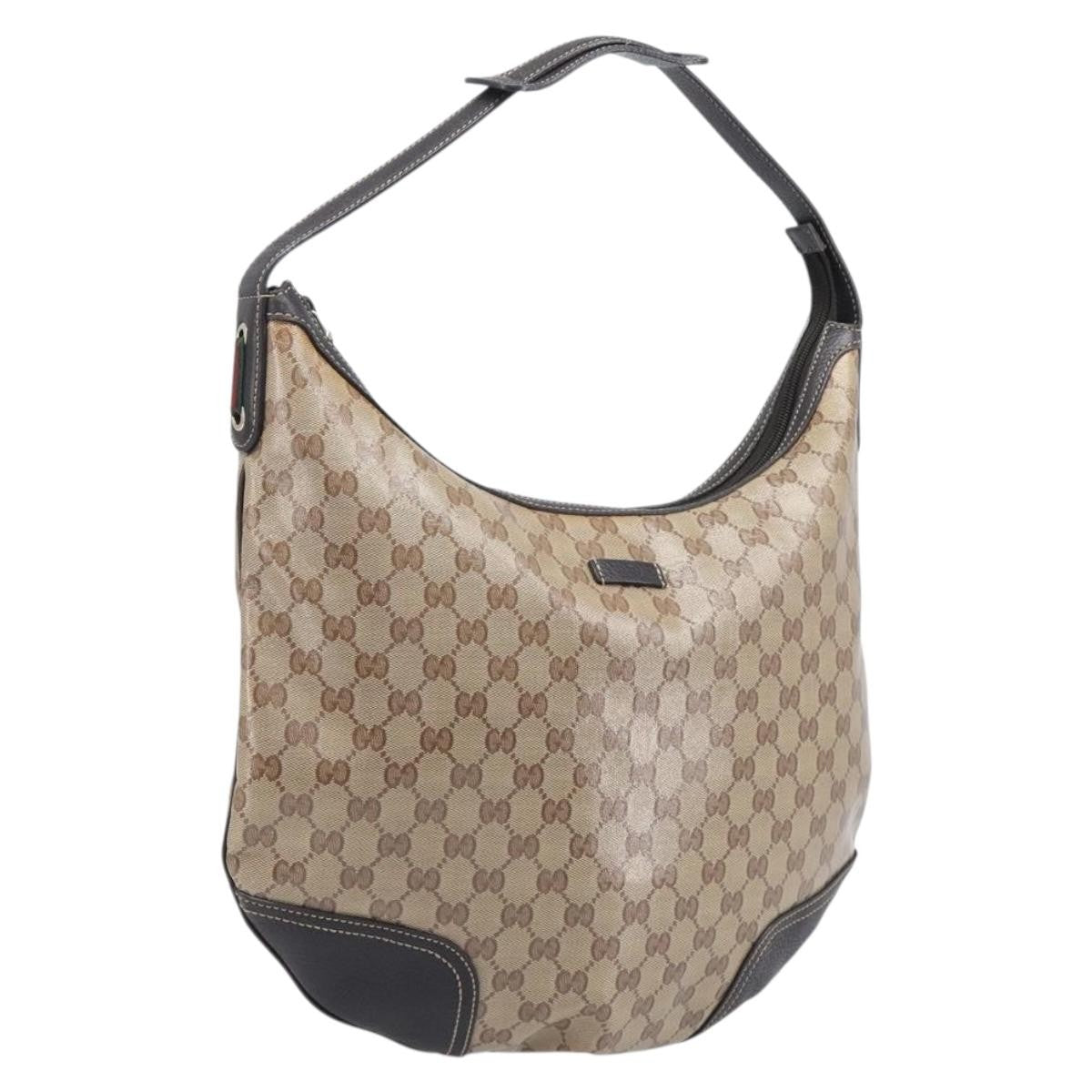 Gucci Nice Hobo Patent Canvas Beige Canvas Shoulder Bag Bag (Pre-Owned)