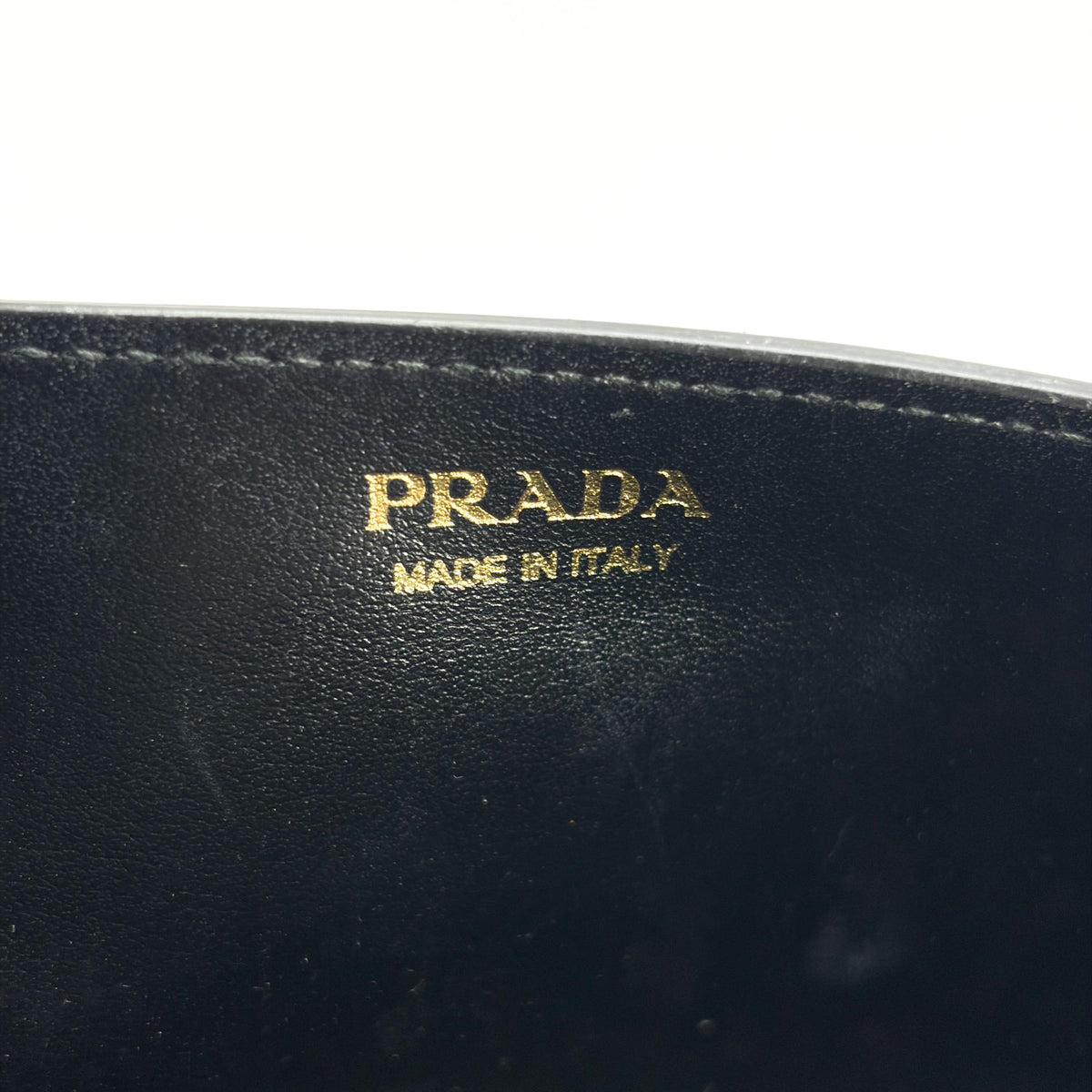 Prada Wallet On Chain Saffiano Leather Black Leather Crossbody Bag Bag (Pre-Owned)