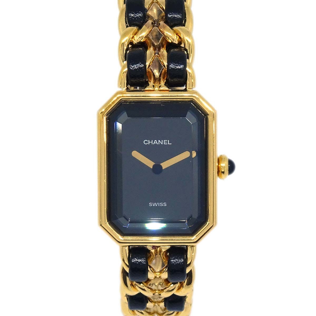 Chanel Premiere Rock Quartz Plated Metal And Leather Watch (Pre-Owned)
