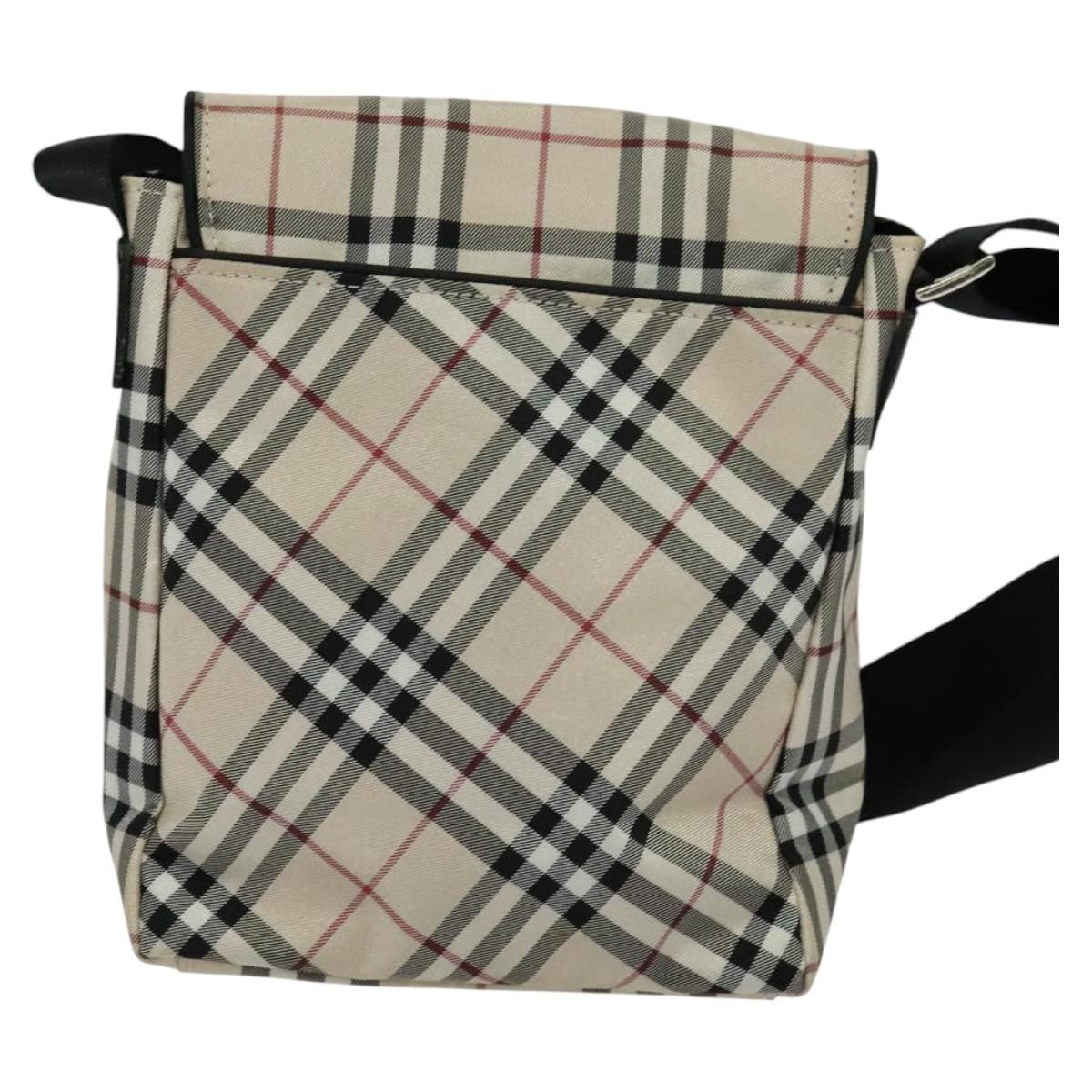 Burberry Nova Check Blue Label Nylon Beige Nylon Shoulder Bag Bag (Pre-Owned)