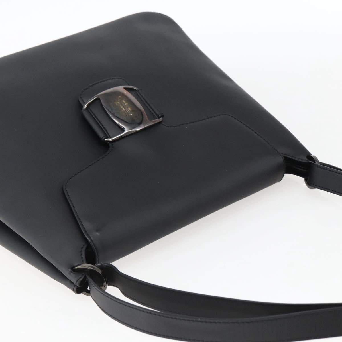 Salvatore Ferragamo Vara Leather Black Leather Shoulder Bag Bag (Pre-Owned)