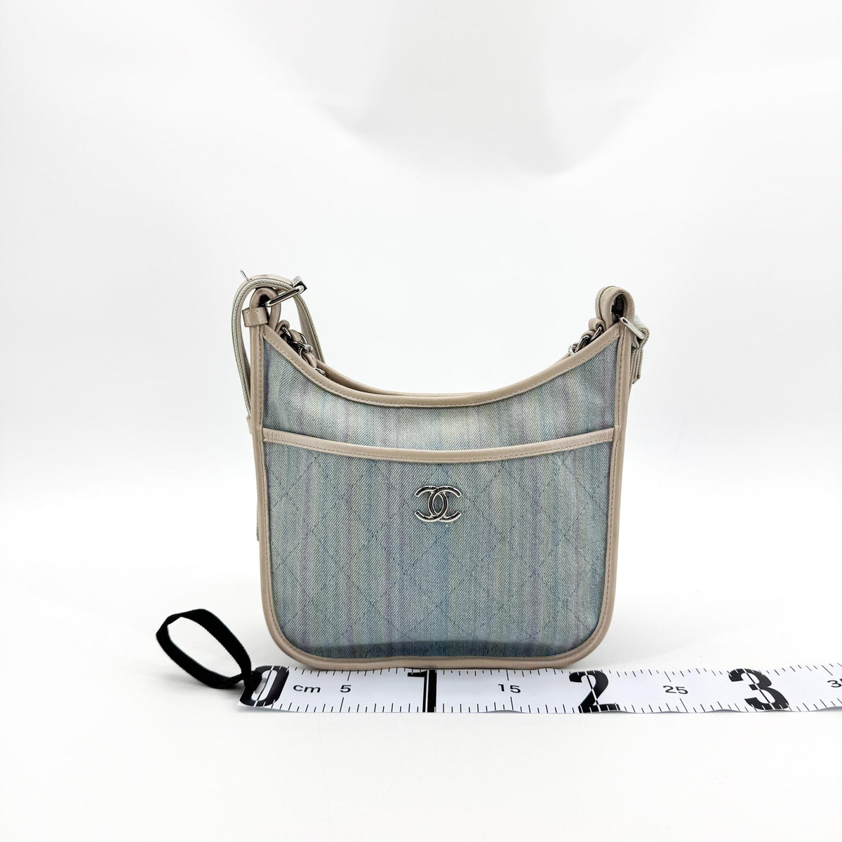 Chanel Jungle Stroll Hobo Quilted Printed Denim Beige Denim_Jeans Shoulder Bag Bag (Pre-Owned)