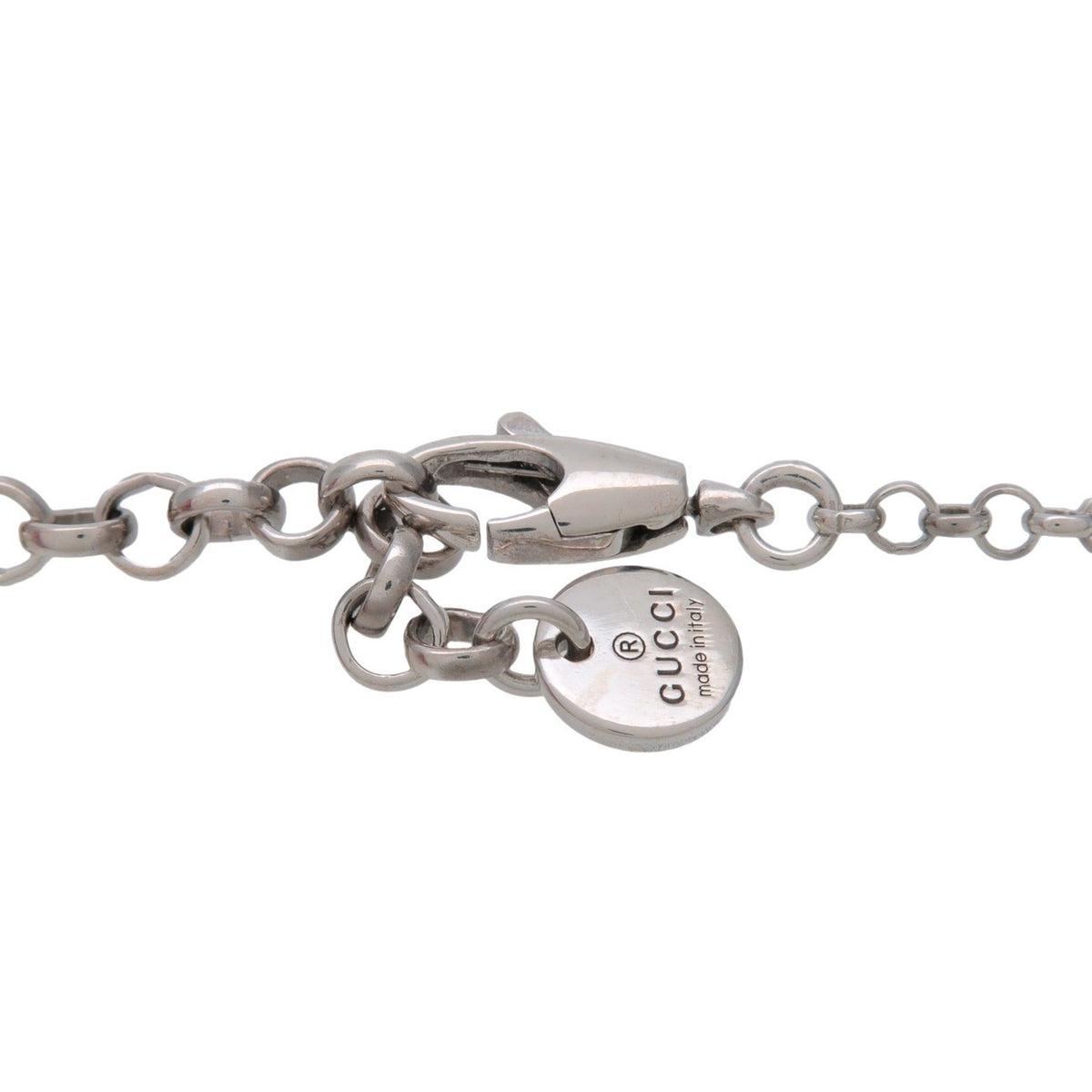 Gucci Engraved Interlocking G Chain Link Pendant Sterling Silver Silver Silver Necklace Jewelry (Pre-Owned)