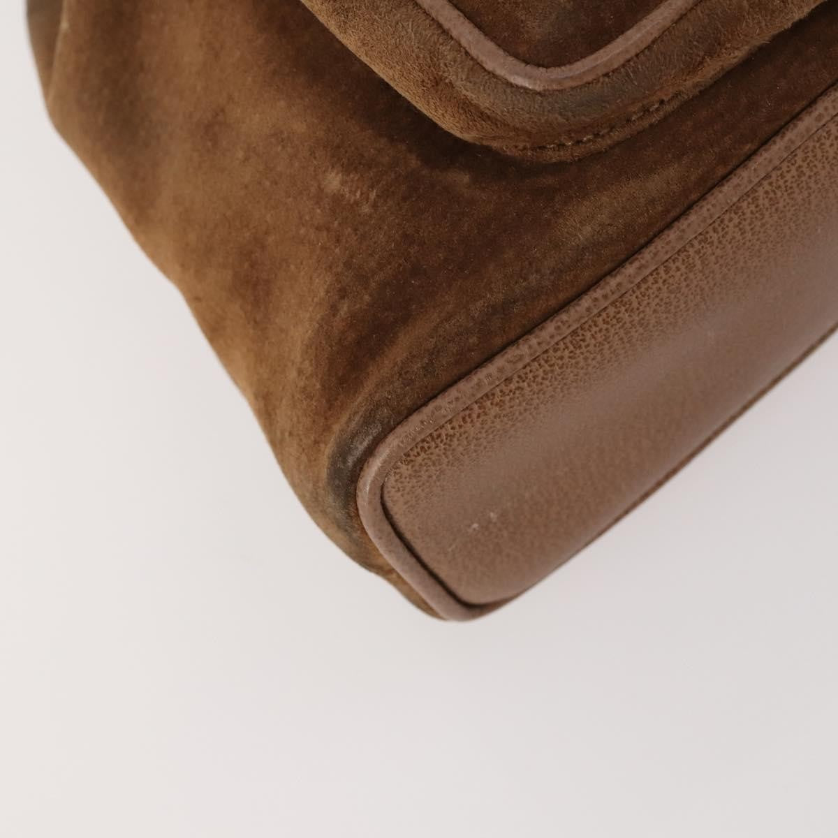 Gucci Gucci Bamboo Daim Brown Suede Backpack Bag (Pre-Owned)