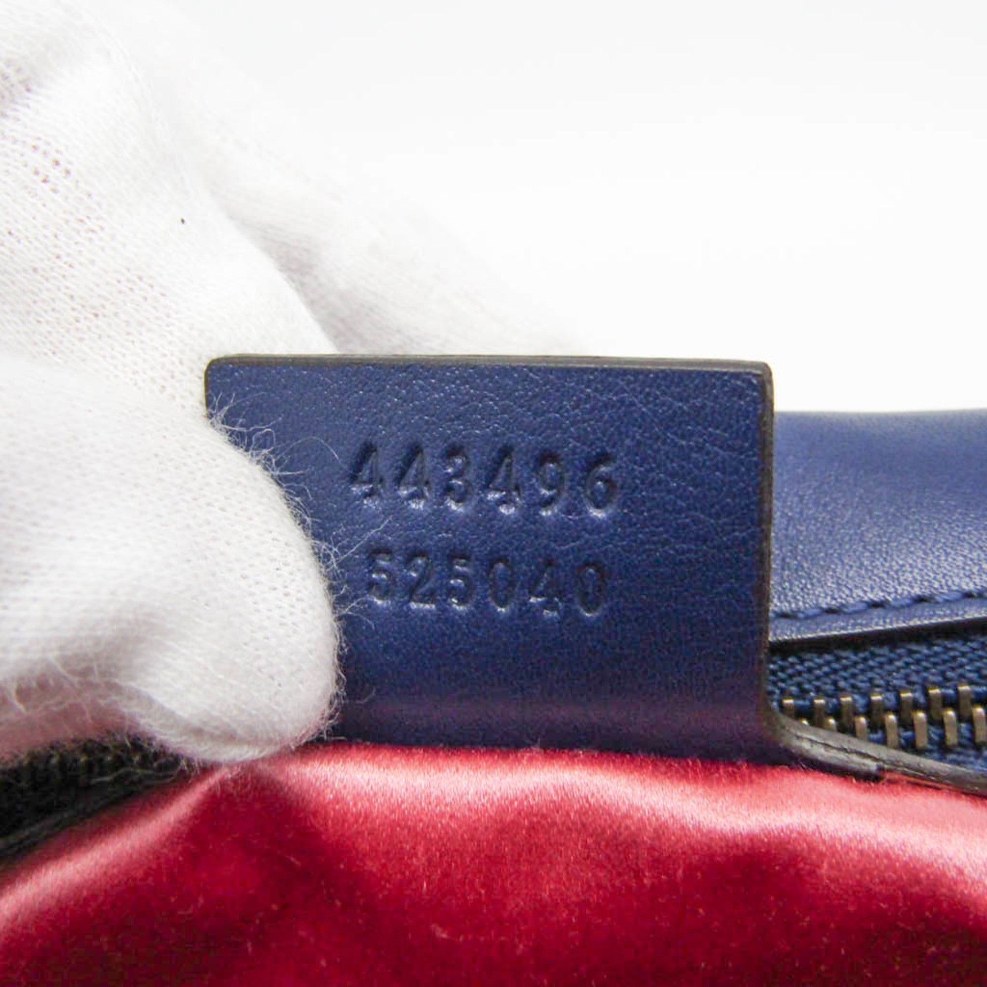 Gucci Gg Marmont Flap Embroidered Matelasse Velvet Blue Velvet Shoulder Bag Bag (Pre-Owned)