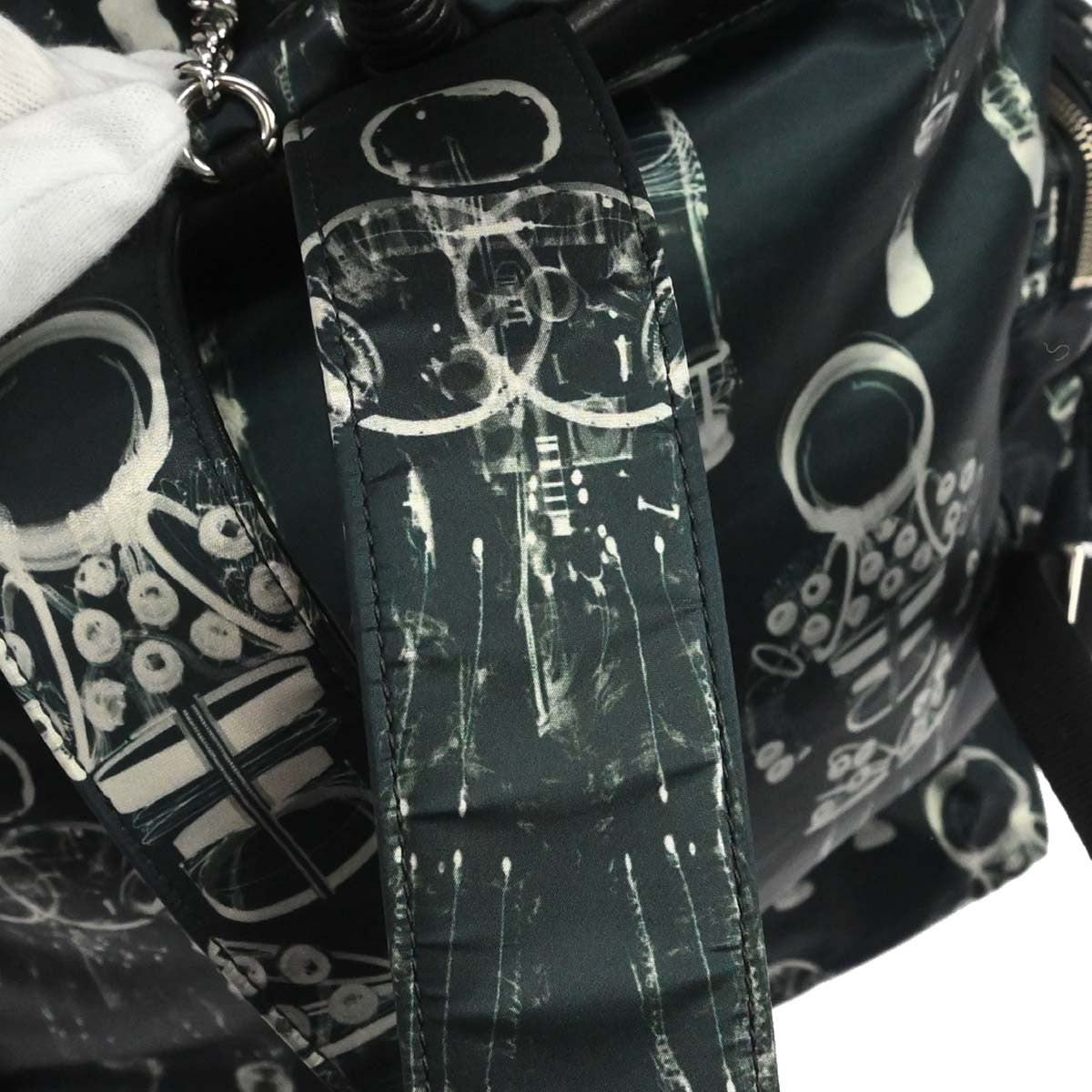 Chanel Astronaut Essentials Sequin Embellished Printed Nylon Navy Nylon Backpack Bag (Pre-Owned)