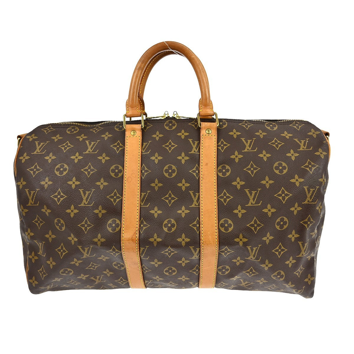 Louis Vuitton Keepall Bandoulière Monogram Brown Canvas Travel Bag Bag (Pre-Owned)