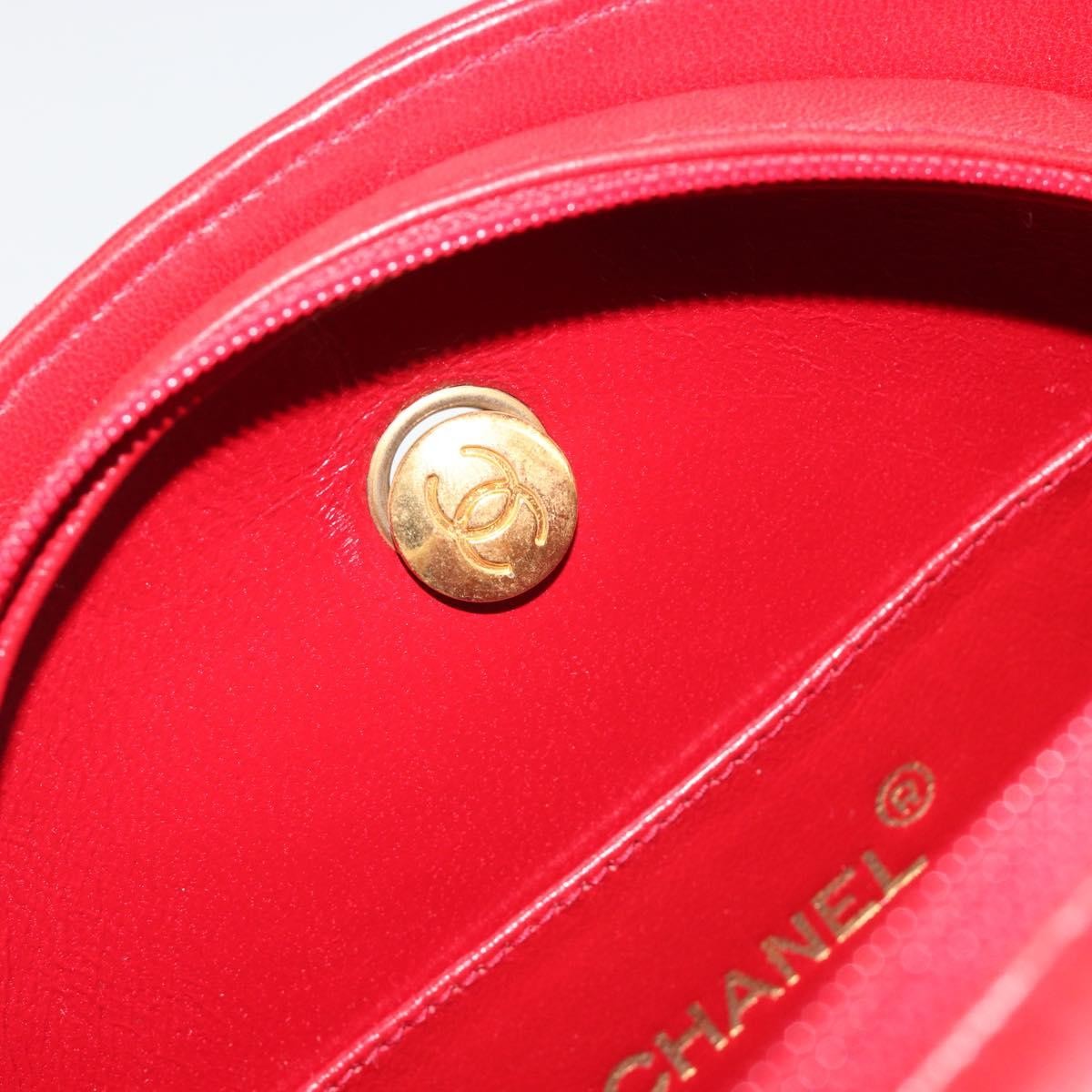 Chanel Vintage Chain Evening Mixed Quilt Lambskin Red Leather Clutche & Pouche Bag (Pre-Owned)